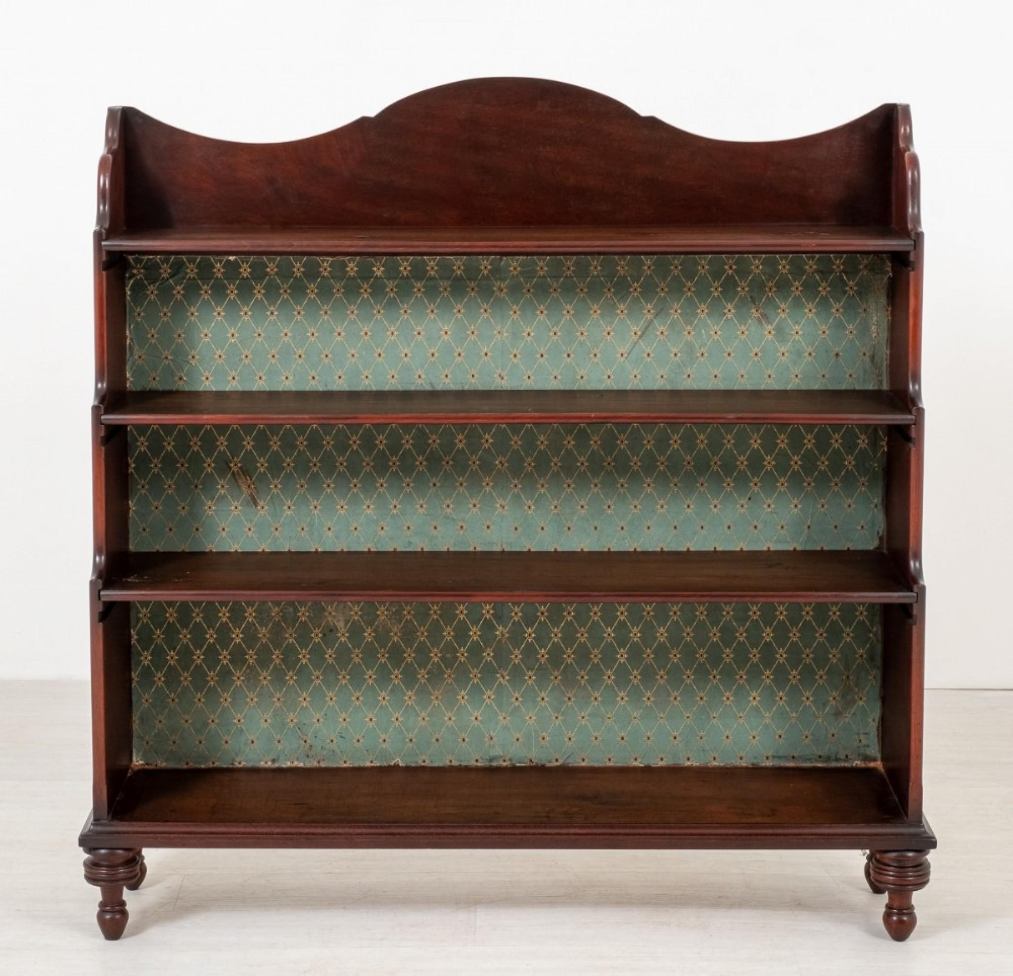 Victorian Waterfall Bookcase Mahogany Open 1850 For Sale 3