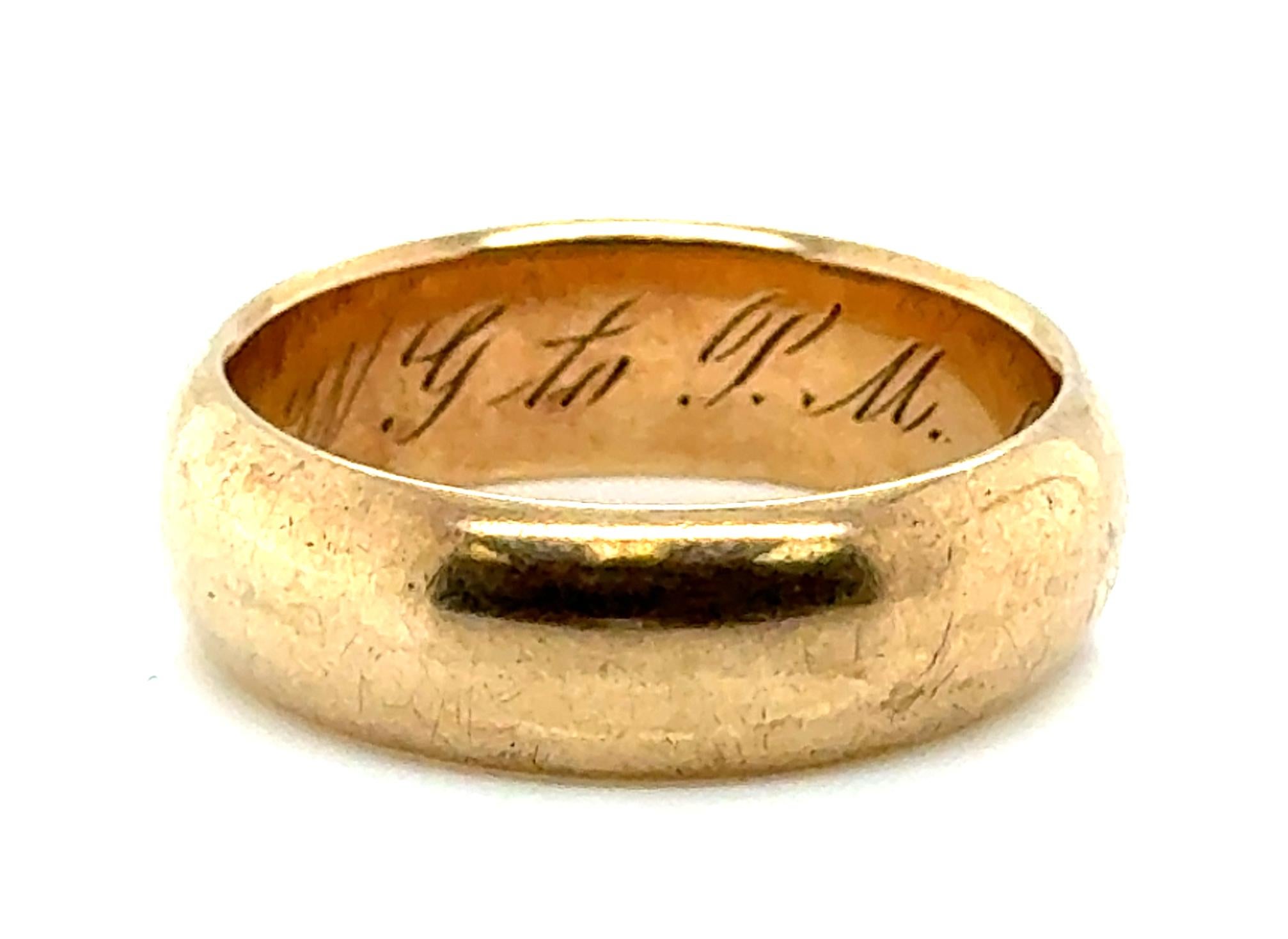 Genuine Original Antique from 1907 Victorian Wedding Band Vintage Antique 14K Yellow Gold



Over $350 in Gold Value Alone

Trademarked JR Woods

We Can Polish On Request

Inside Shank Engraved 