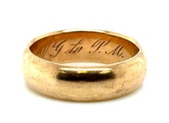 Victorian Wedding Ring Band Antique 14K Gold Dated January 14 1907 JR Woods
