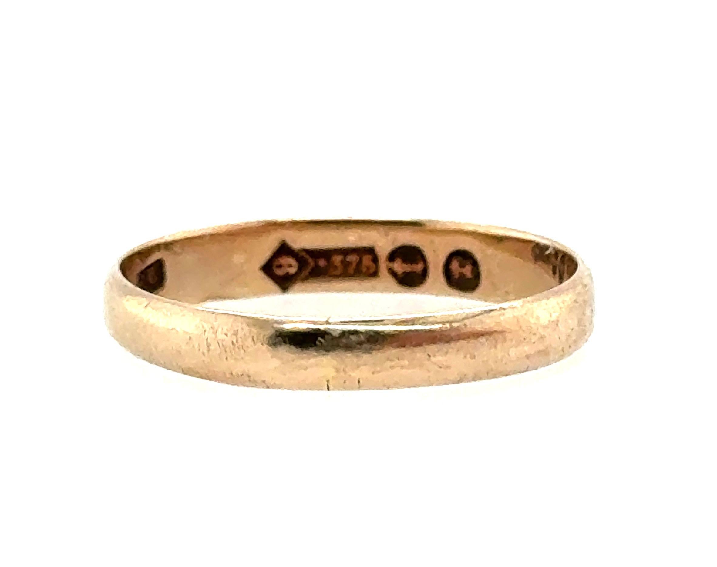 Victorian Wedding Ring Band Ladies Antique Yellow Gold Original 1874 London In Excellent Condition For Sale In Dearborn, MI