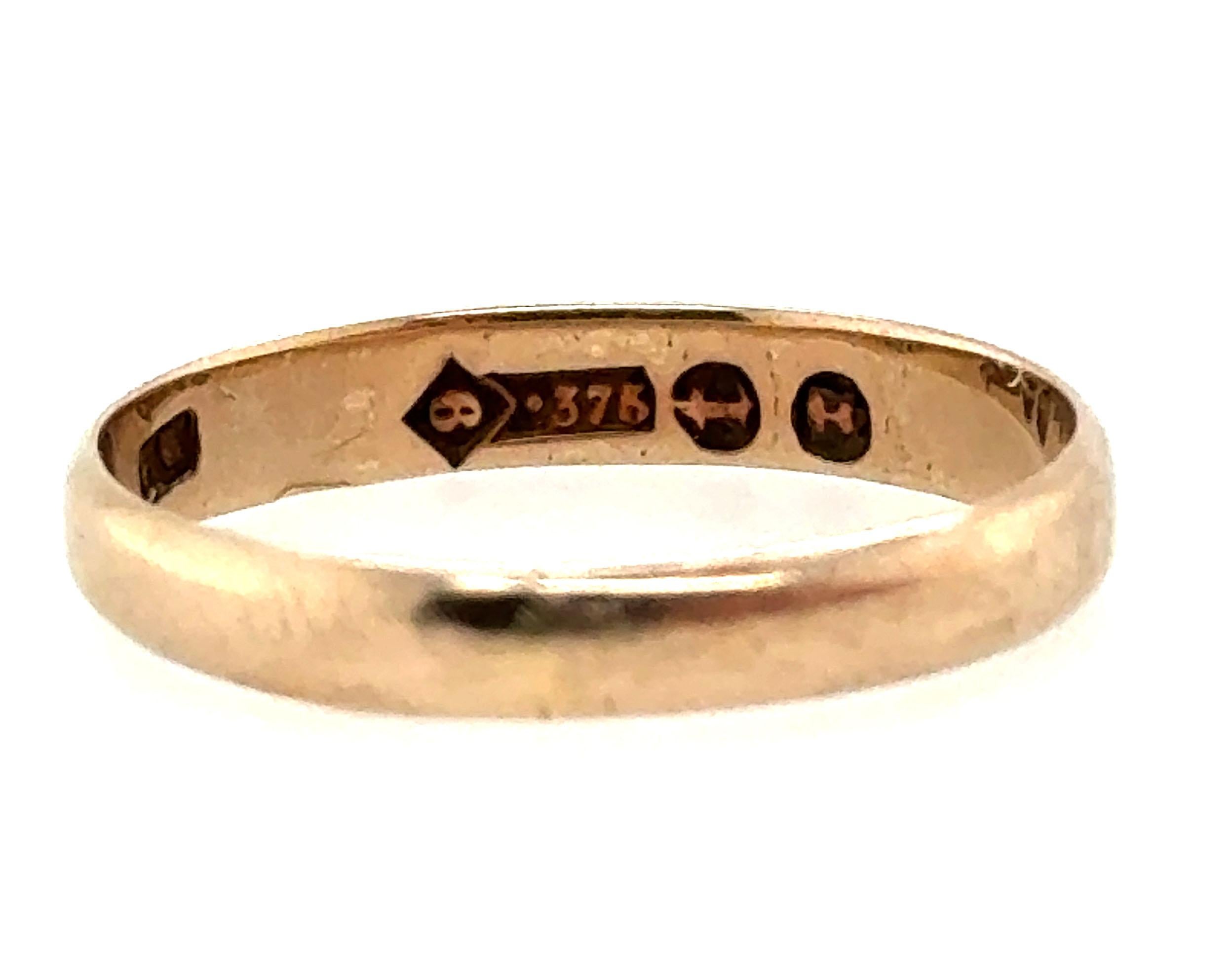 Women's Victorian Wedding Ring Band Ladies Antique Yellow Gold Original 1874 London For Sale