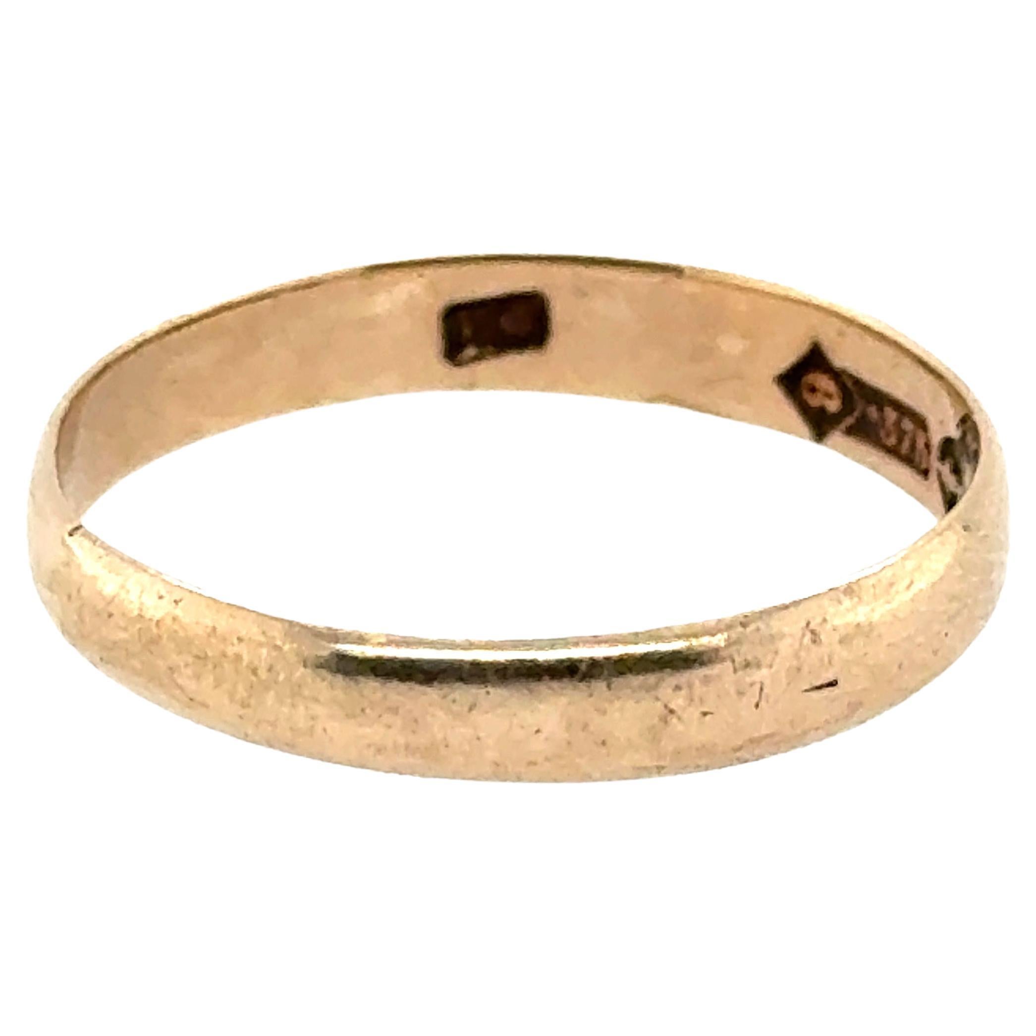Victorian Wedding Ring Band Ladies Antique Yellow Gold Original 1874 London For Sale