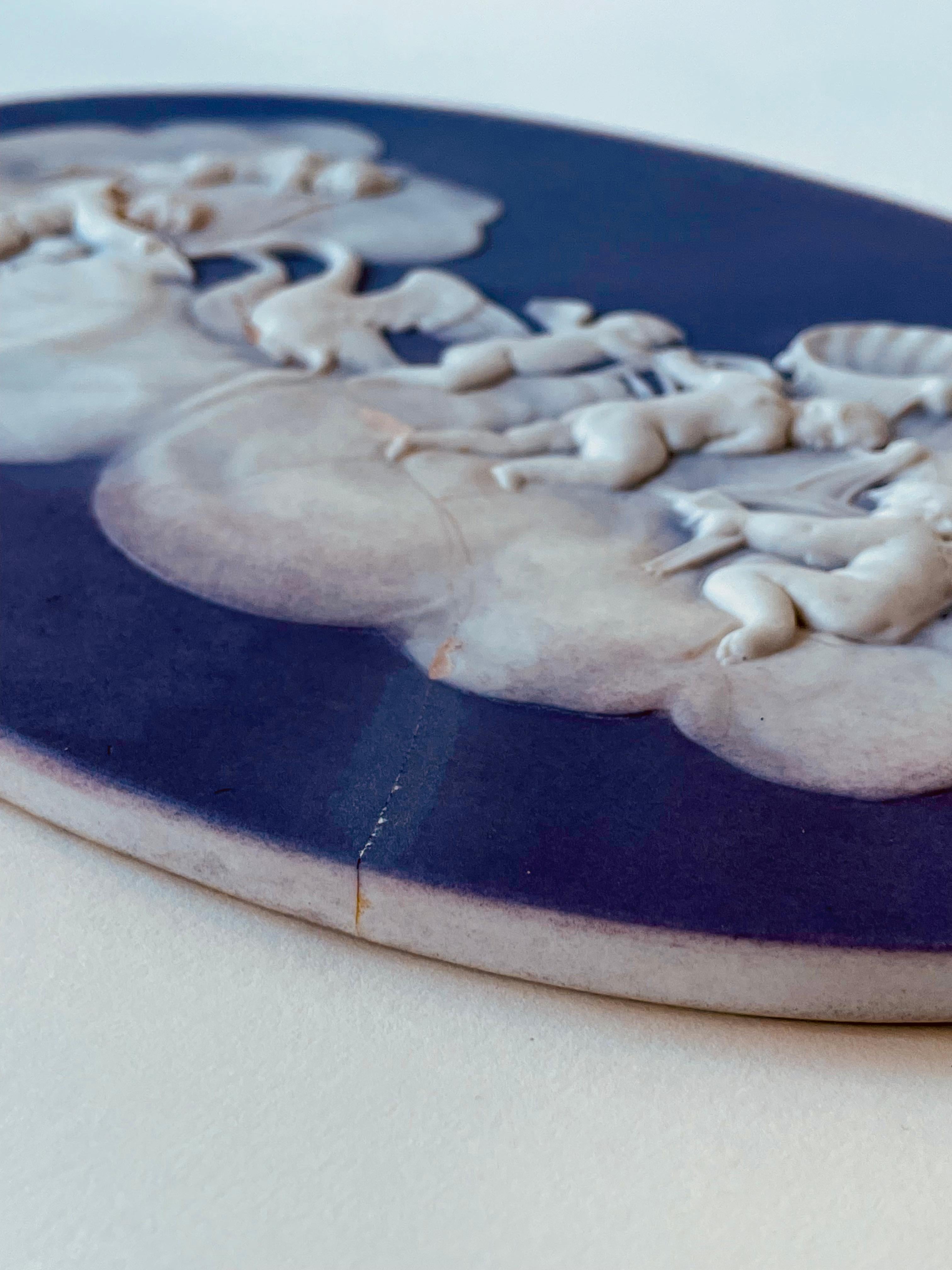 Victorian Wedgwood Lilac Jasper Dip Stoneware Cupids Watering Swans Tablet 8