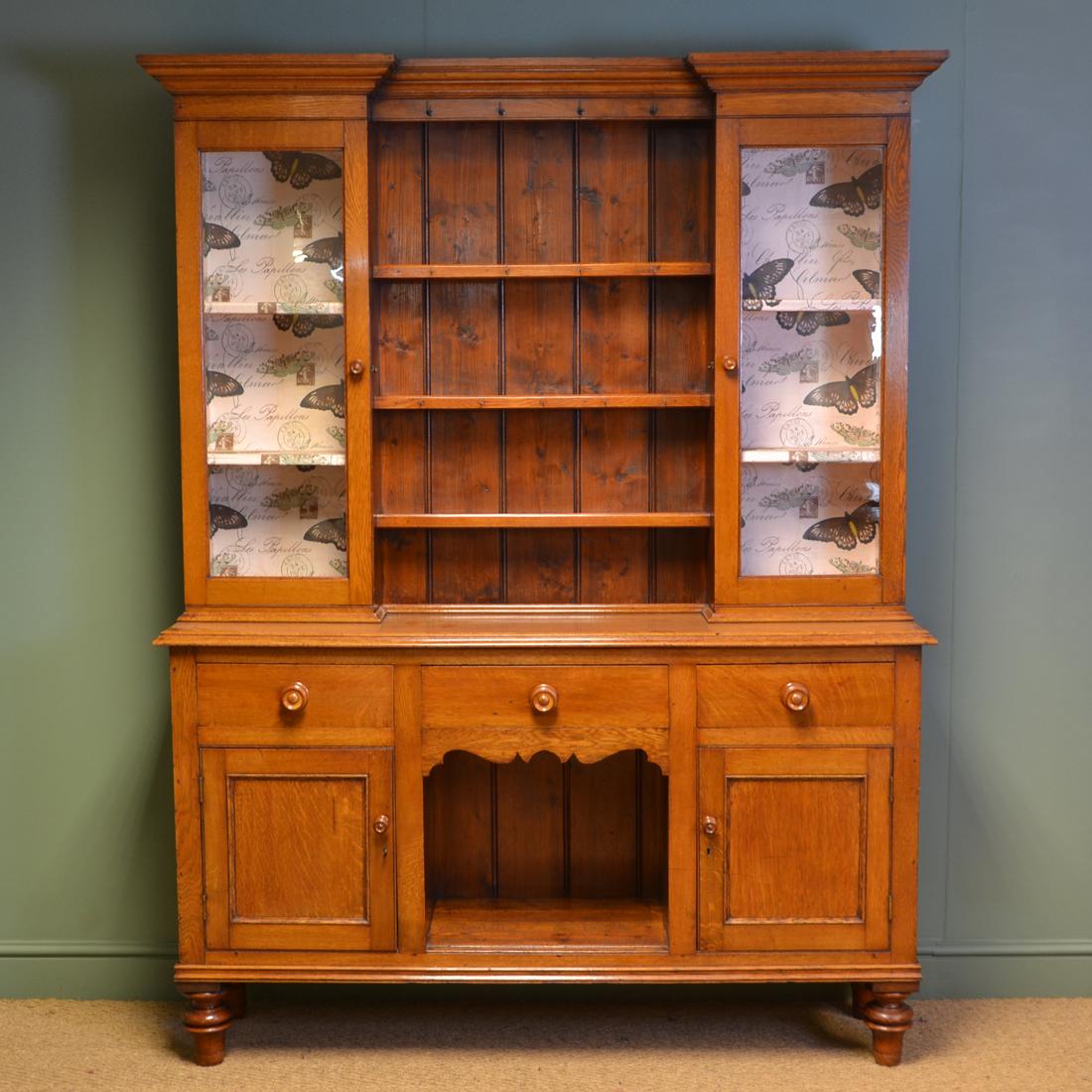 Victorian Welsh Oak Antique Dresser For Sale 6