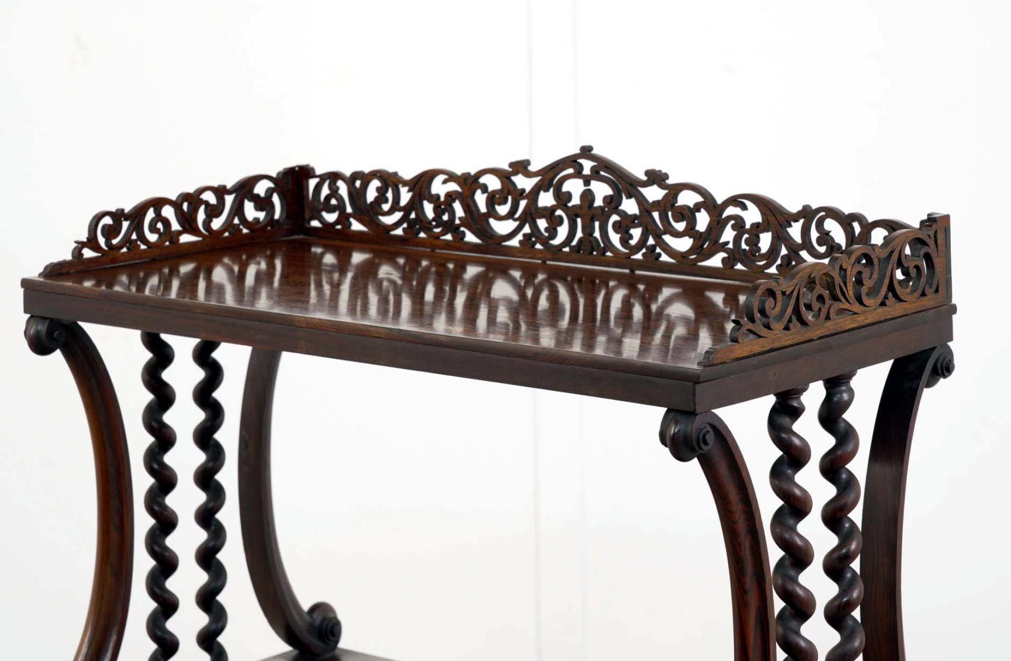 Victorian Whatnot Bookcase Mahogany Barley Twist Etagere 1880 In Good Condition For Sale In Potters Bar, GB