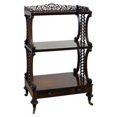 Antique Victorian Whatnot Bookcase Mahogany Barley Twist Etagere 1880