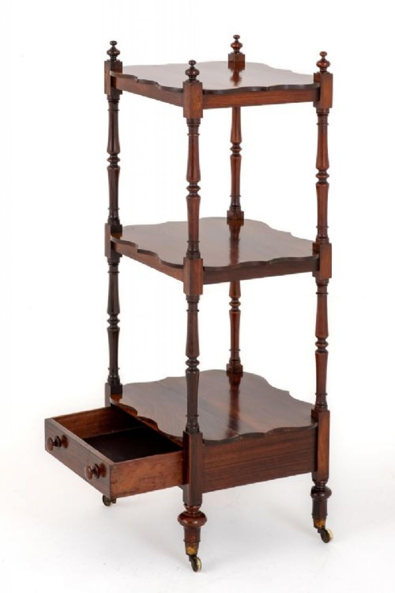 Rosewood Victorian Whatnot Bookcase Shelf, 1850