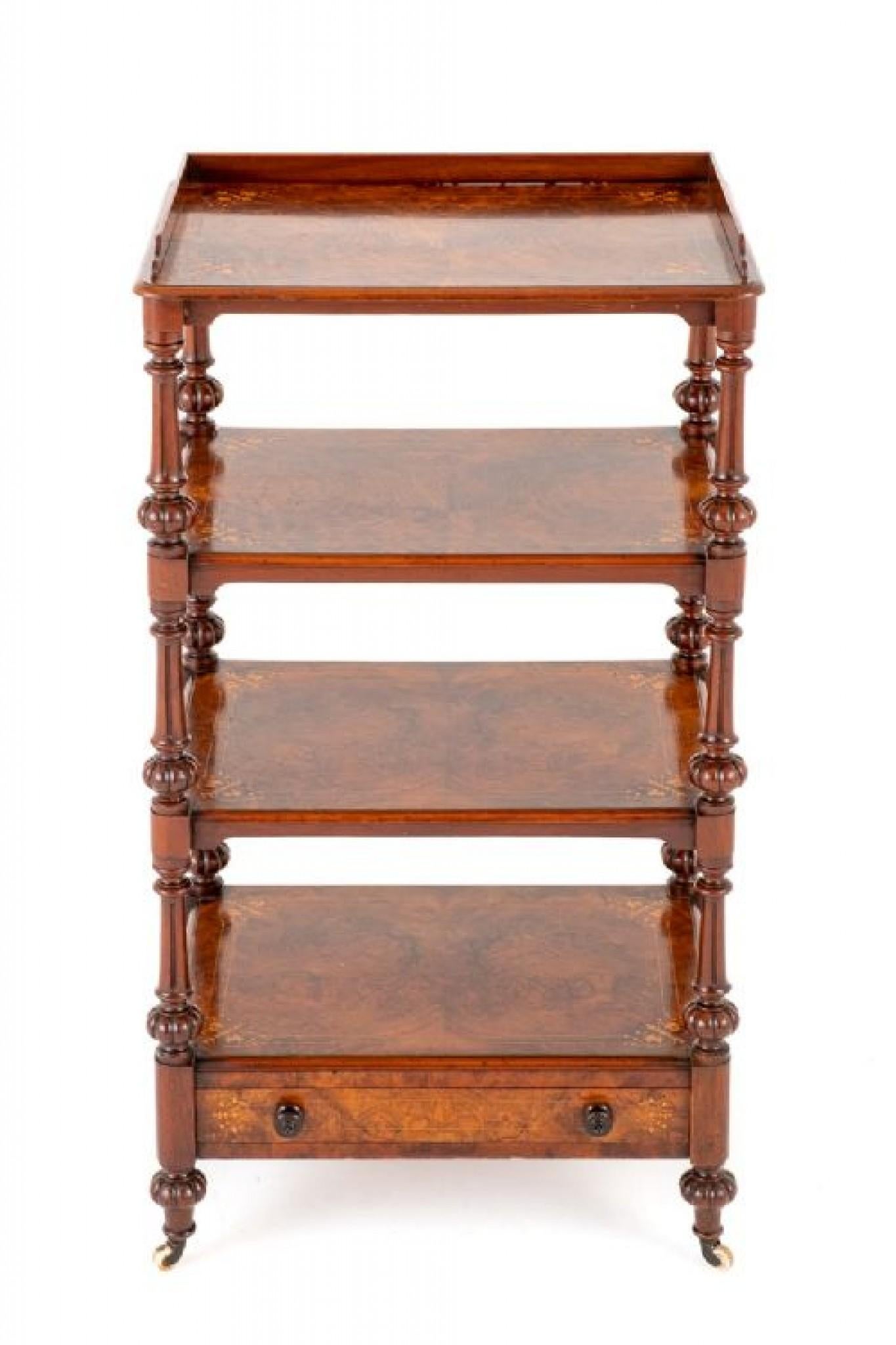 Victorian Whatnot Bookcase Walnut, 1860 For Sale 4