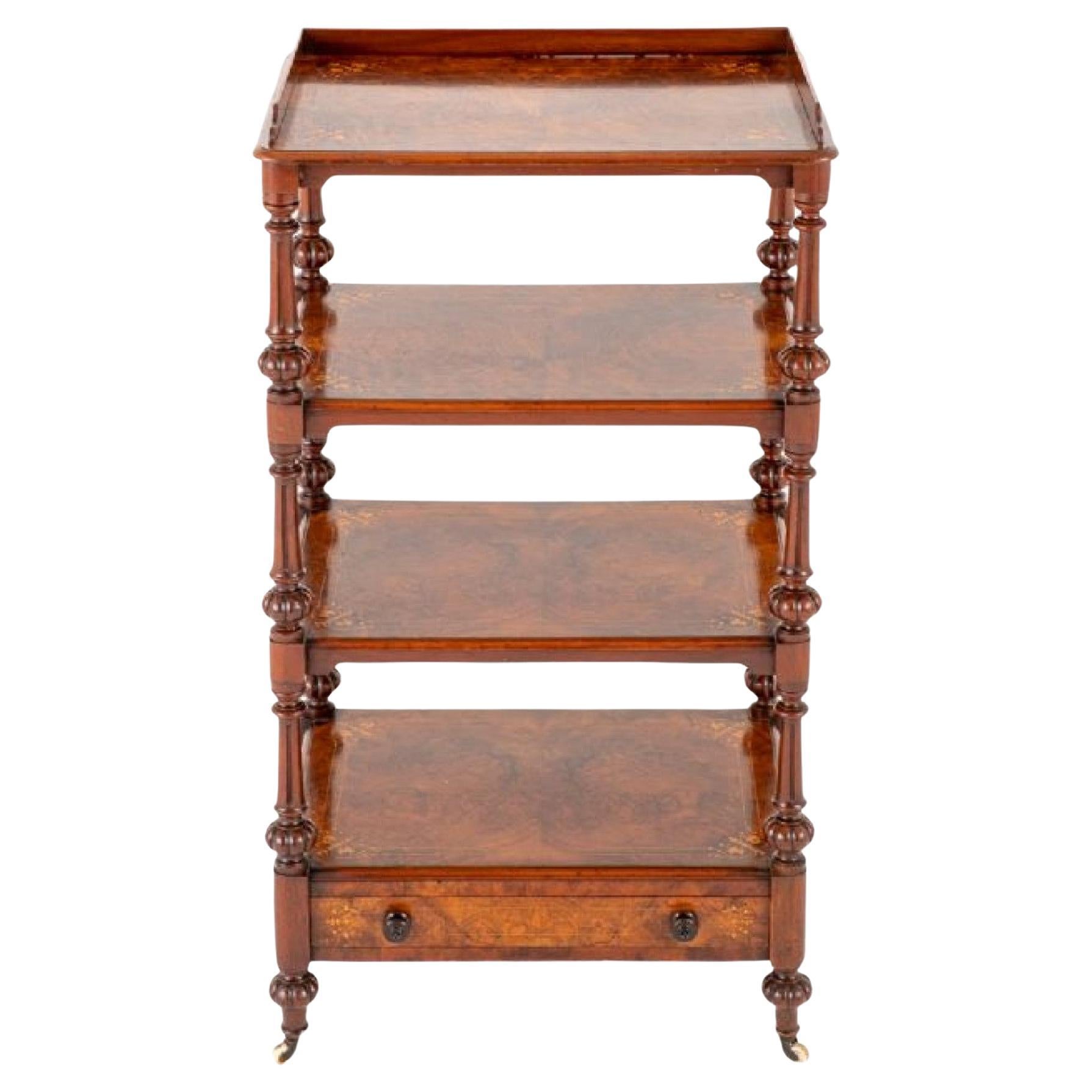 Victorian Whatnot Bookcase Walnut, 1860 For Sale