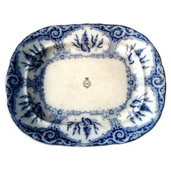 Victorian White and Blue Ceramic Serving Tray