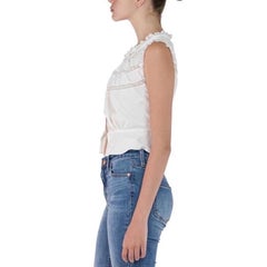 Victorian White Cotton Corset Cover Top With Insertion Lace