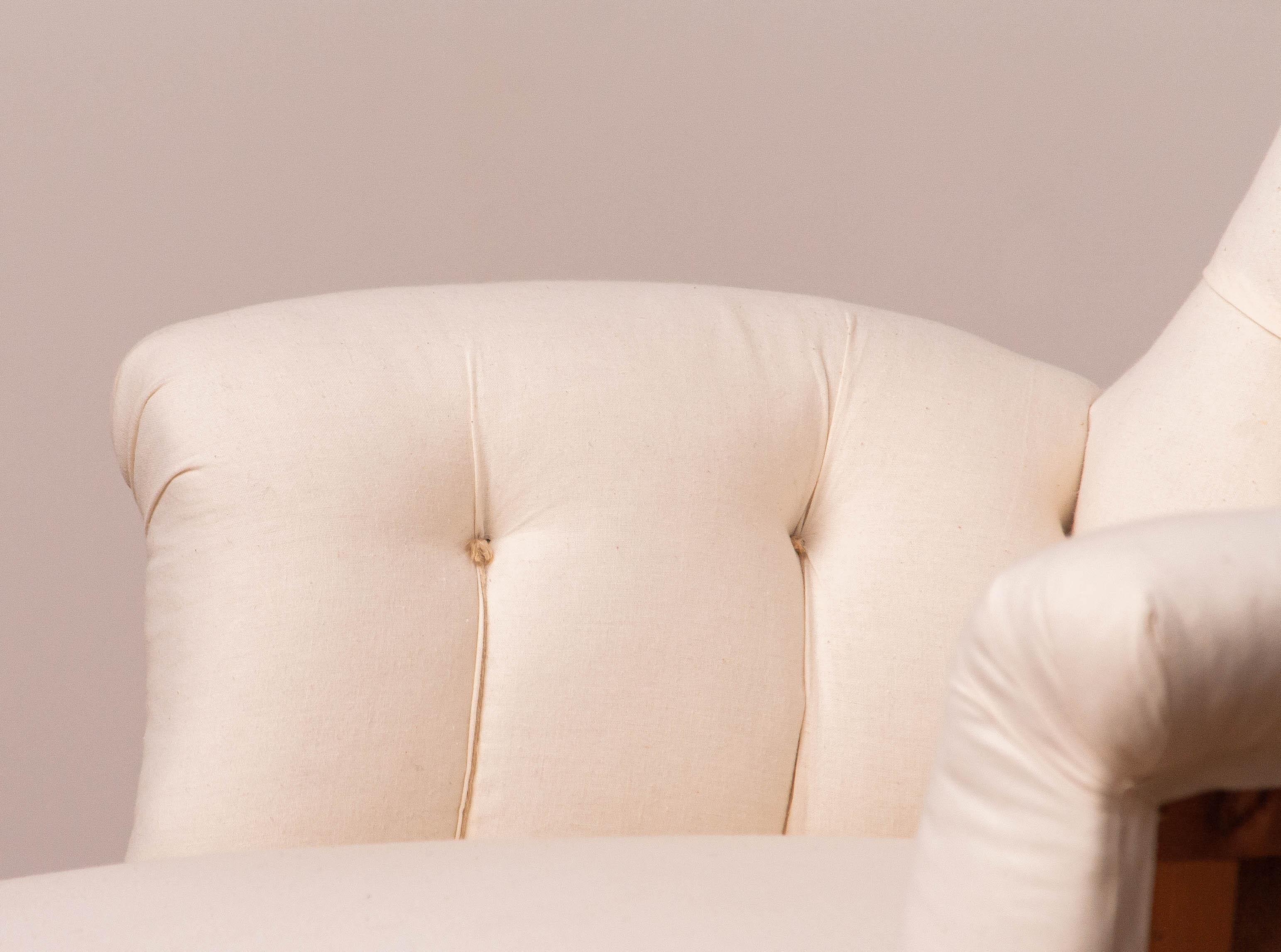 Suédois Chaise victorienne à dossier touffeté de style déconstruit en vente