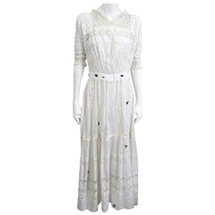 Robe brodée blanche victorienne, Studio VL surcyclé