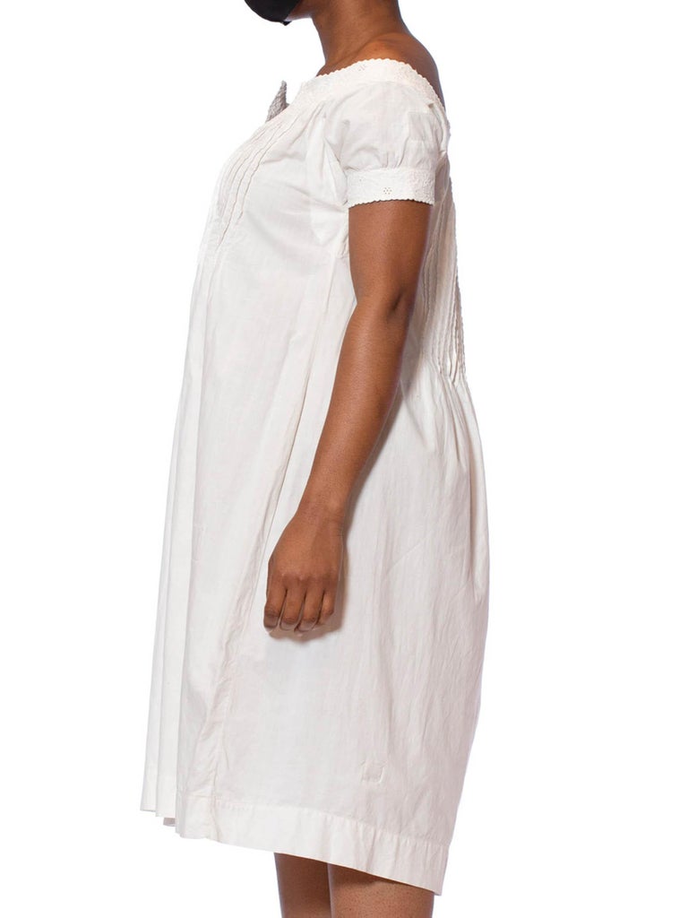 Victorian White Hand Embroidered Organic Cotton 1860S Chemise Dress For  Sale at 1stDibs | 1860 dresses for sale