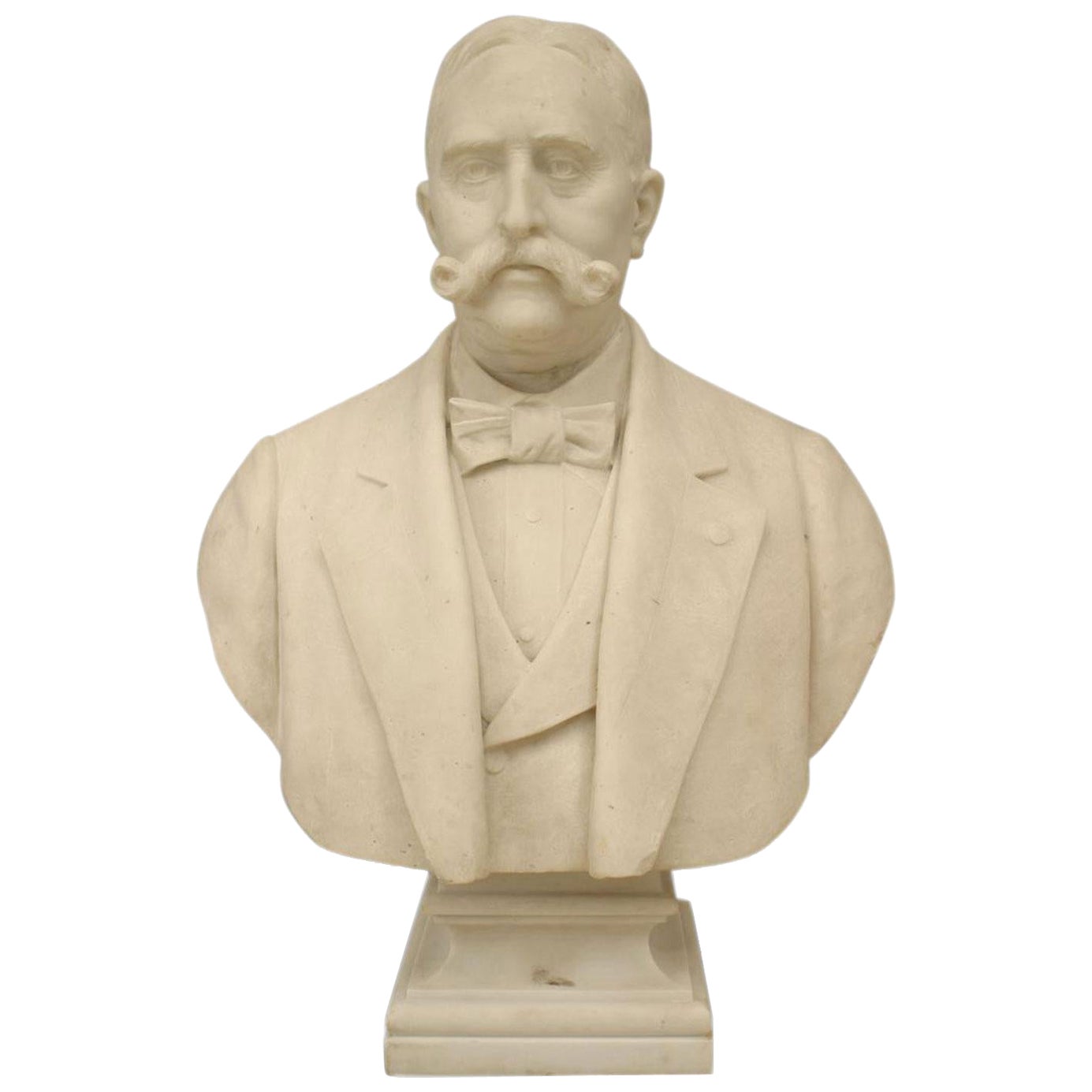 Victorian White Marble Gentleman Bust