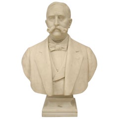 Victorian White Marble Gentleman Bust