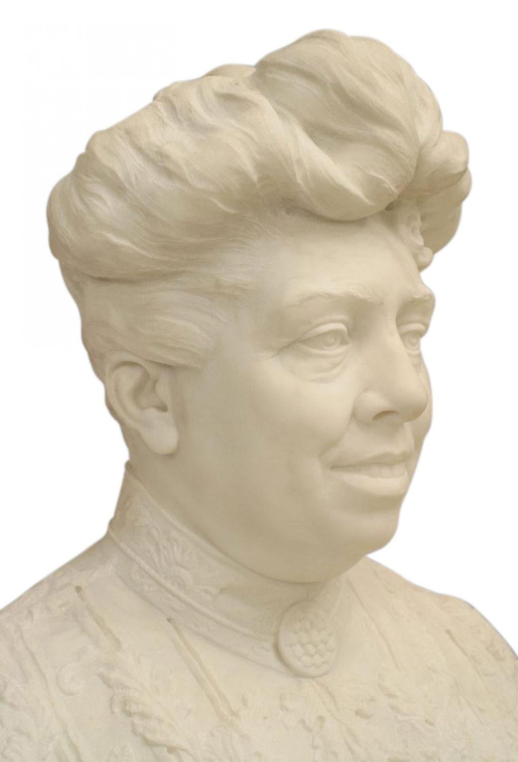 Vittoriano Busto di donna vittoriano in marmo bianco in vendita