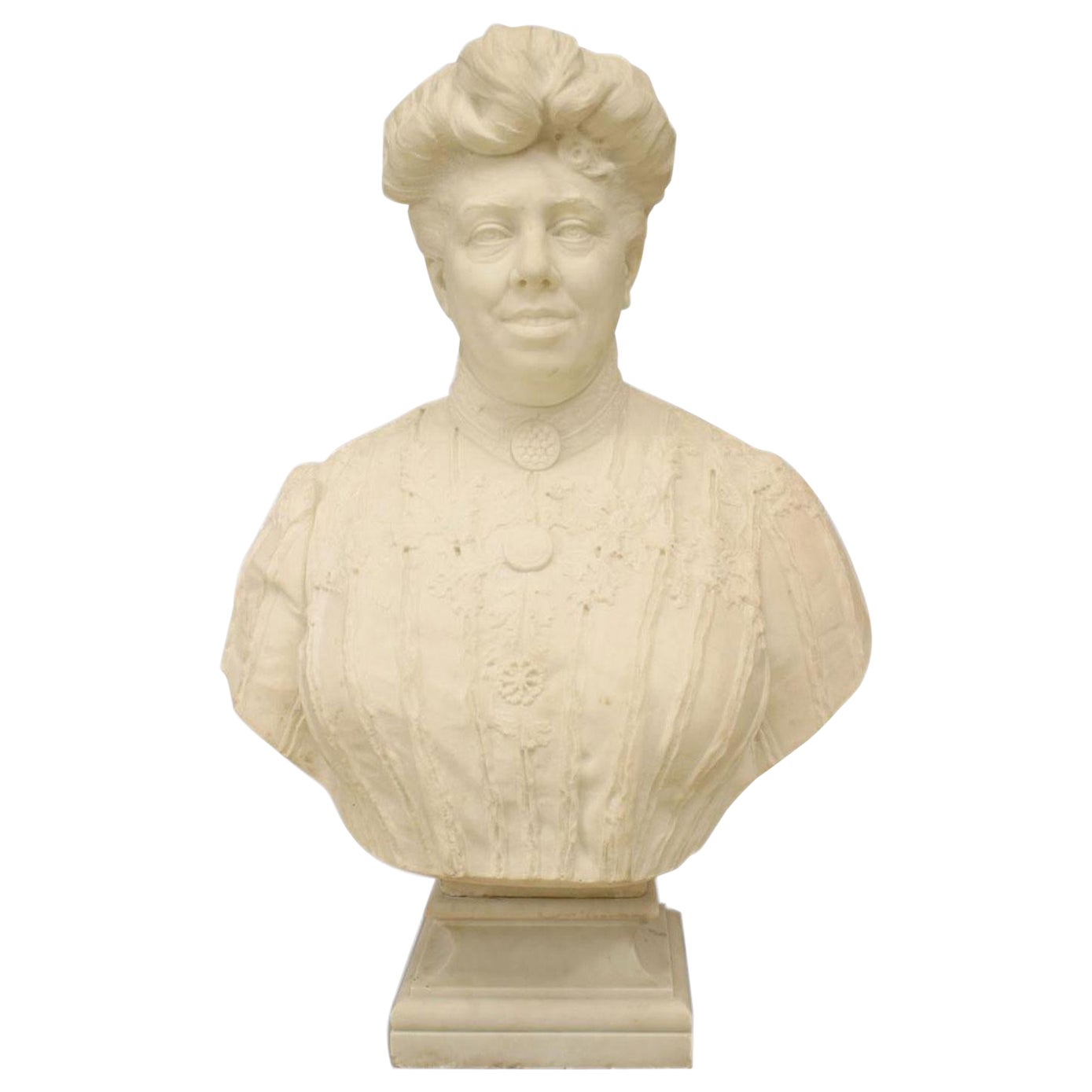 Busto di donna vittoriano in marmo bianco in vendita