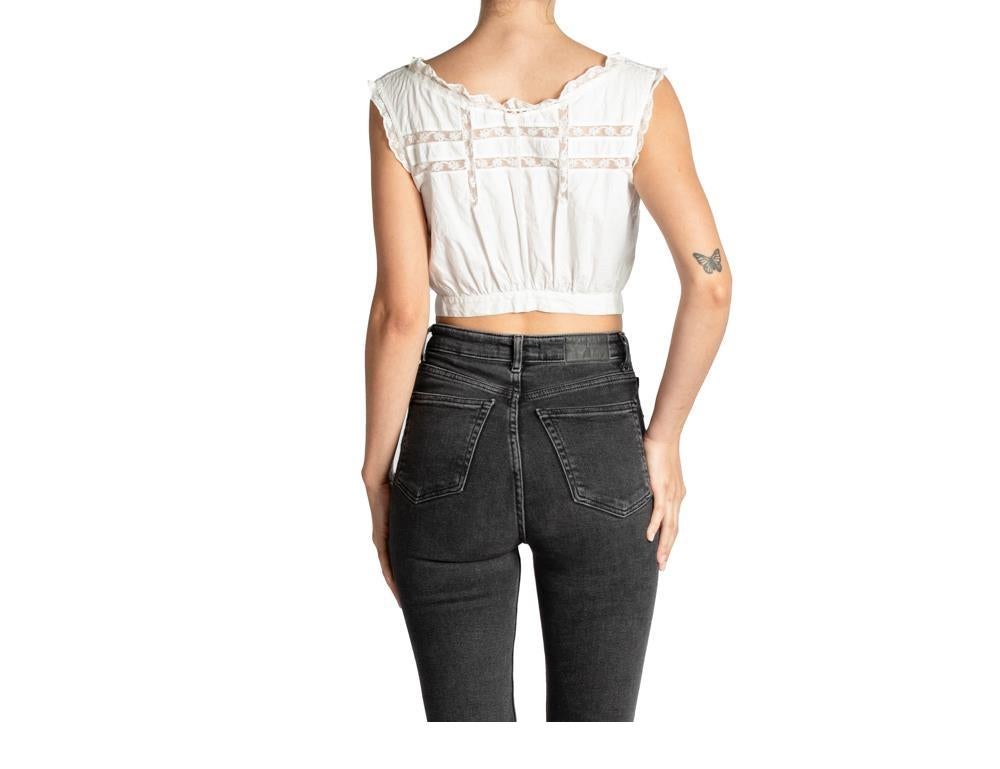 Victorian White Organic Cotton Corset Cover Top Trimmed In Lace 1