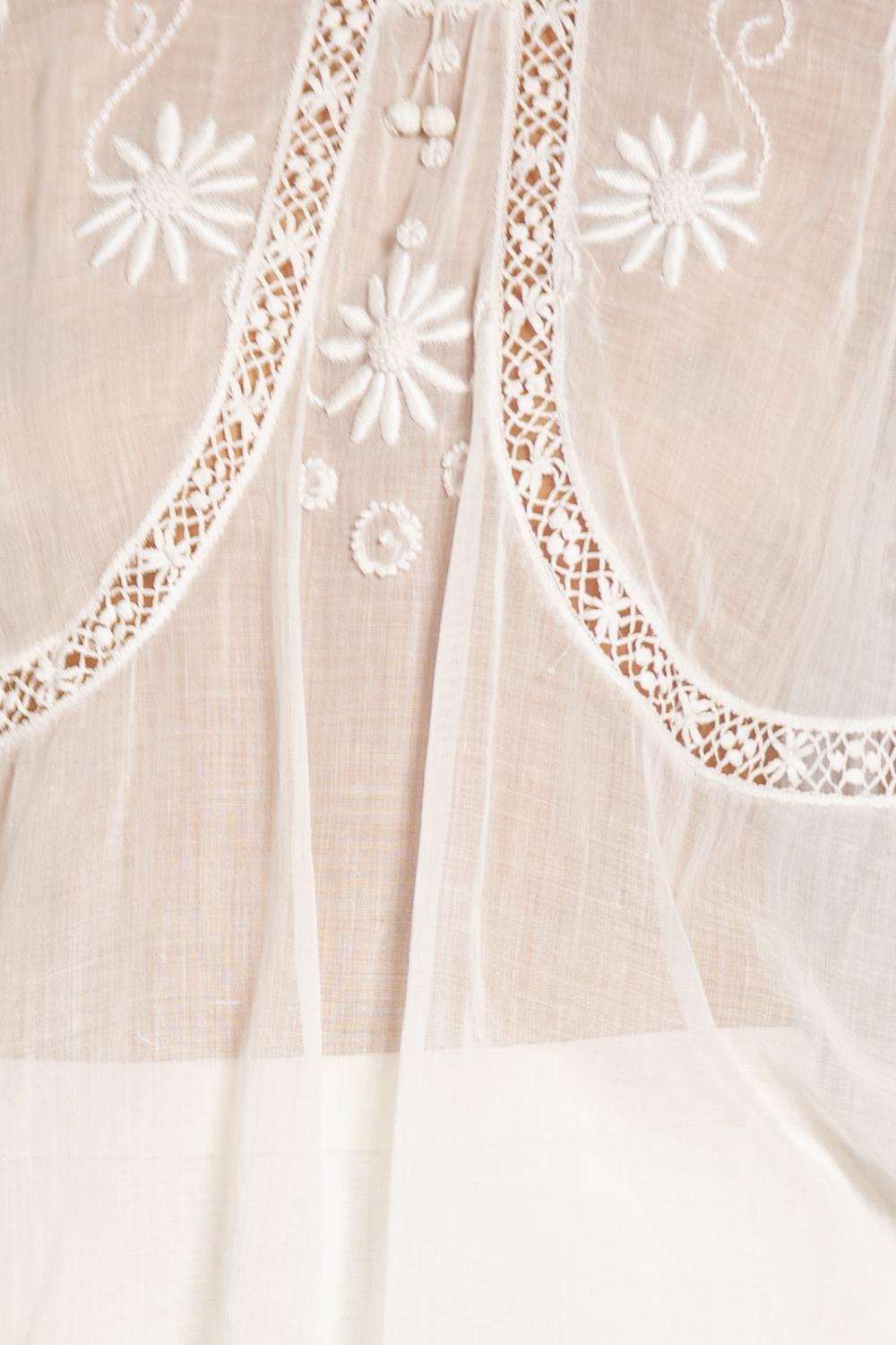 Victorian White Organic Cotton Handmade Lace Top 3