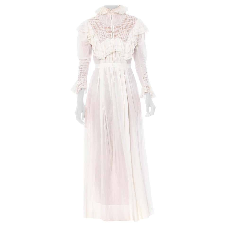Edwardian Lawn Dress with Pintucks and Lace Insets at 1stDibs | dress ...
