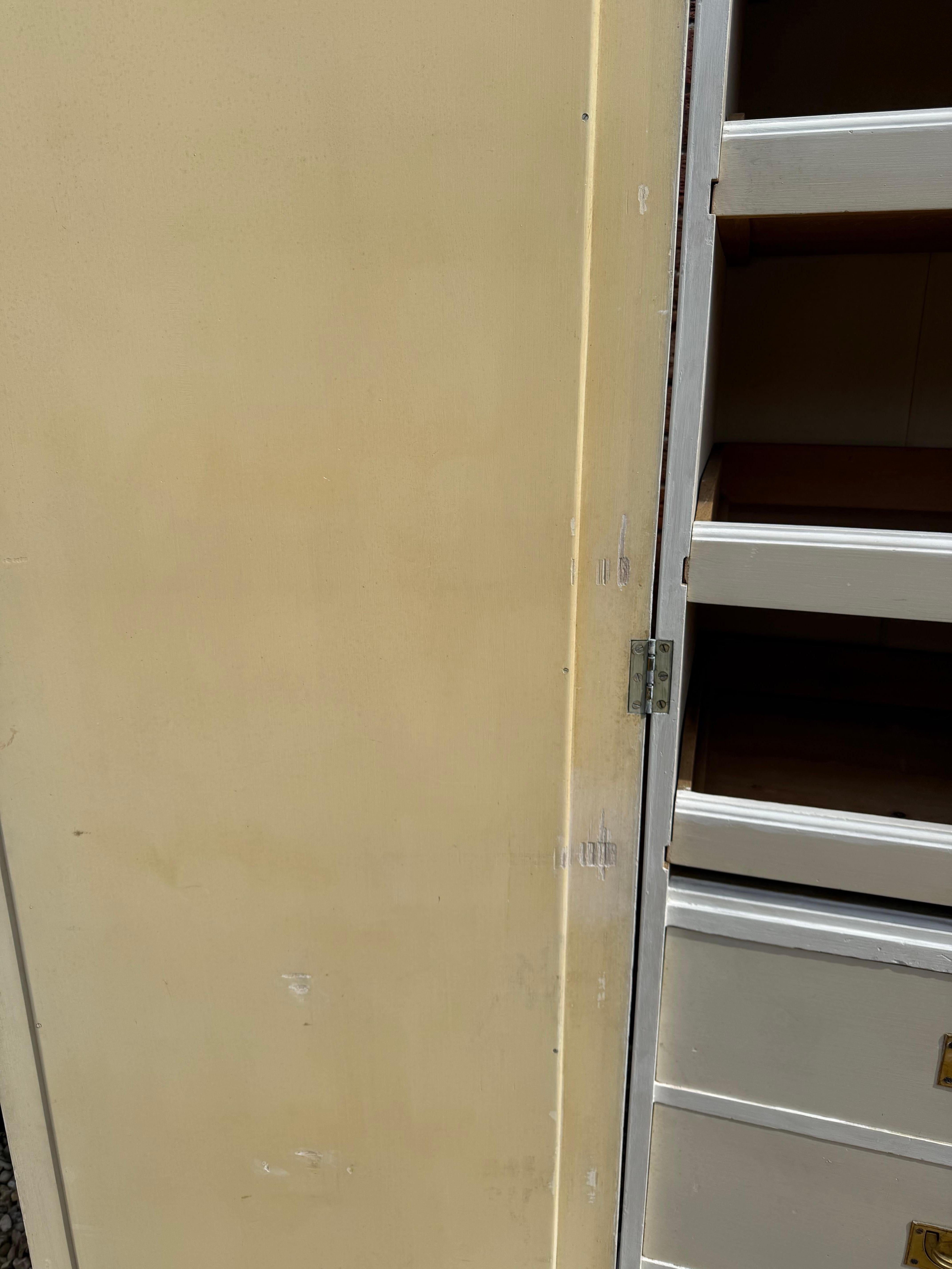 Victorian White Painted 3 Door Wardrobe For Sale 6