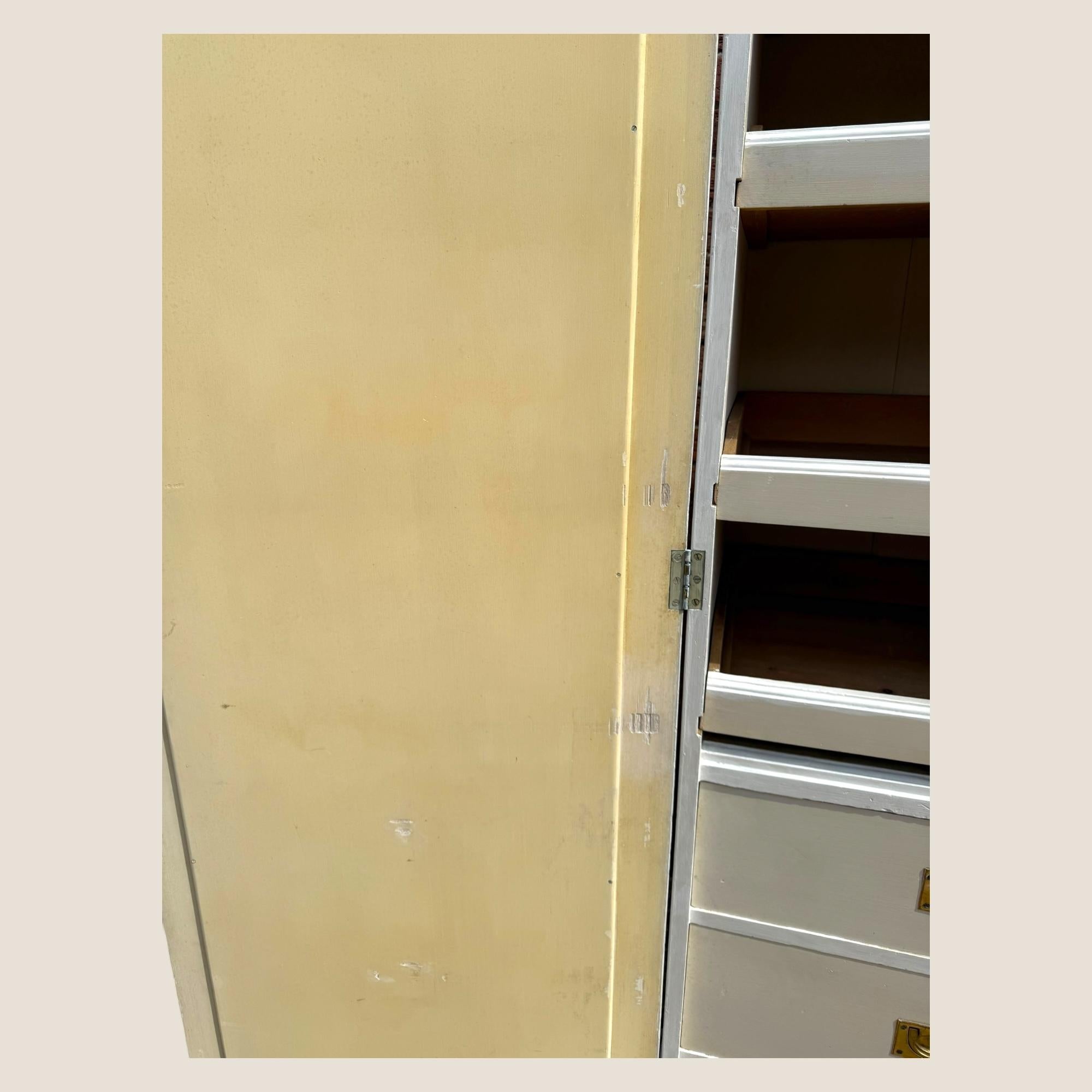 Victorian White Painted 3 Door Wardrobe For Sale 9