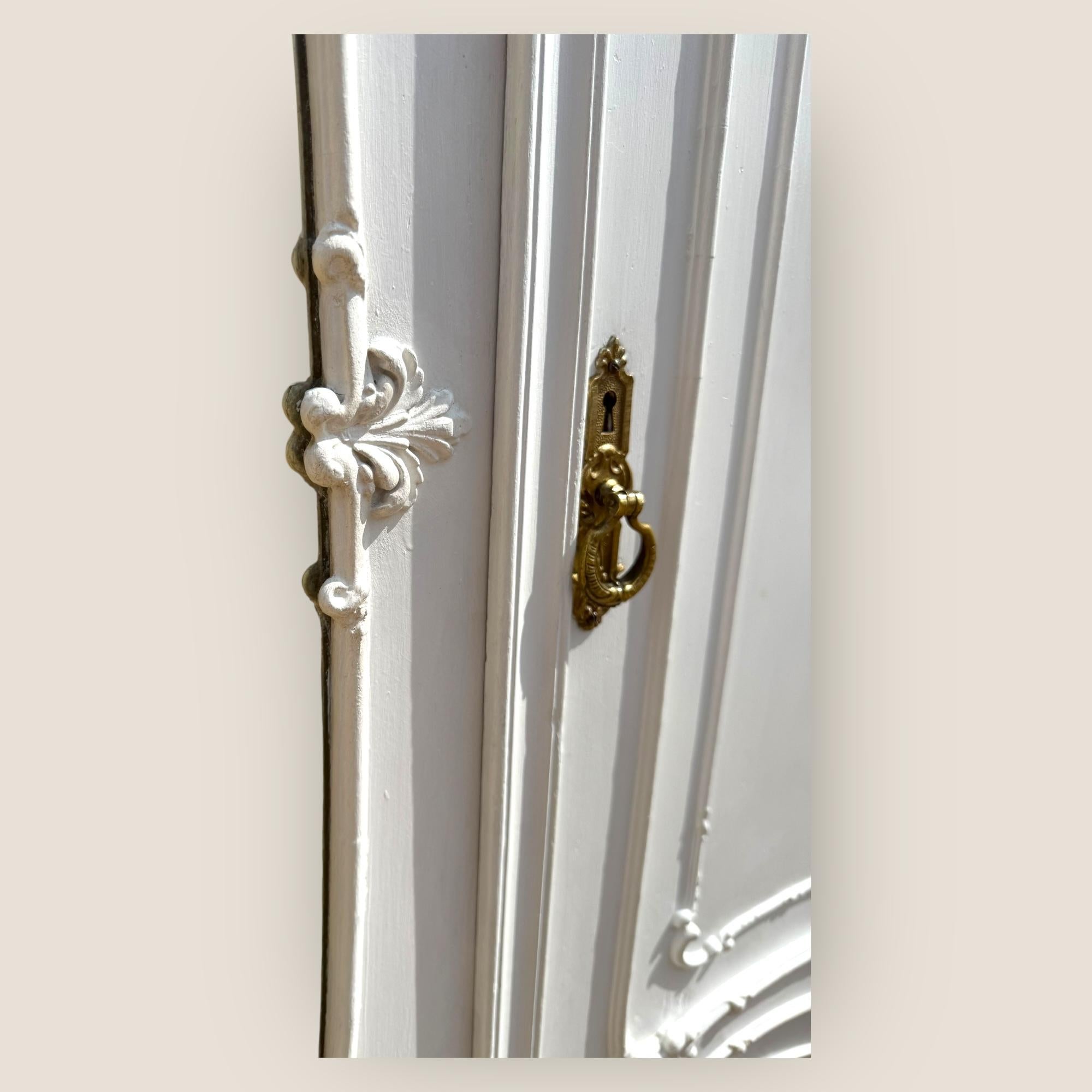 Victorian White Painted 3 Door Wardrobe For Sale 11