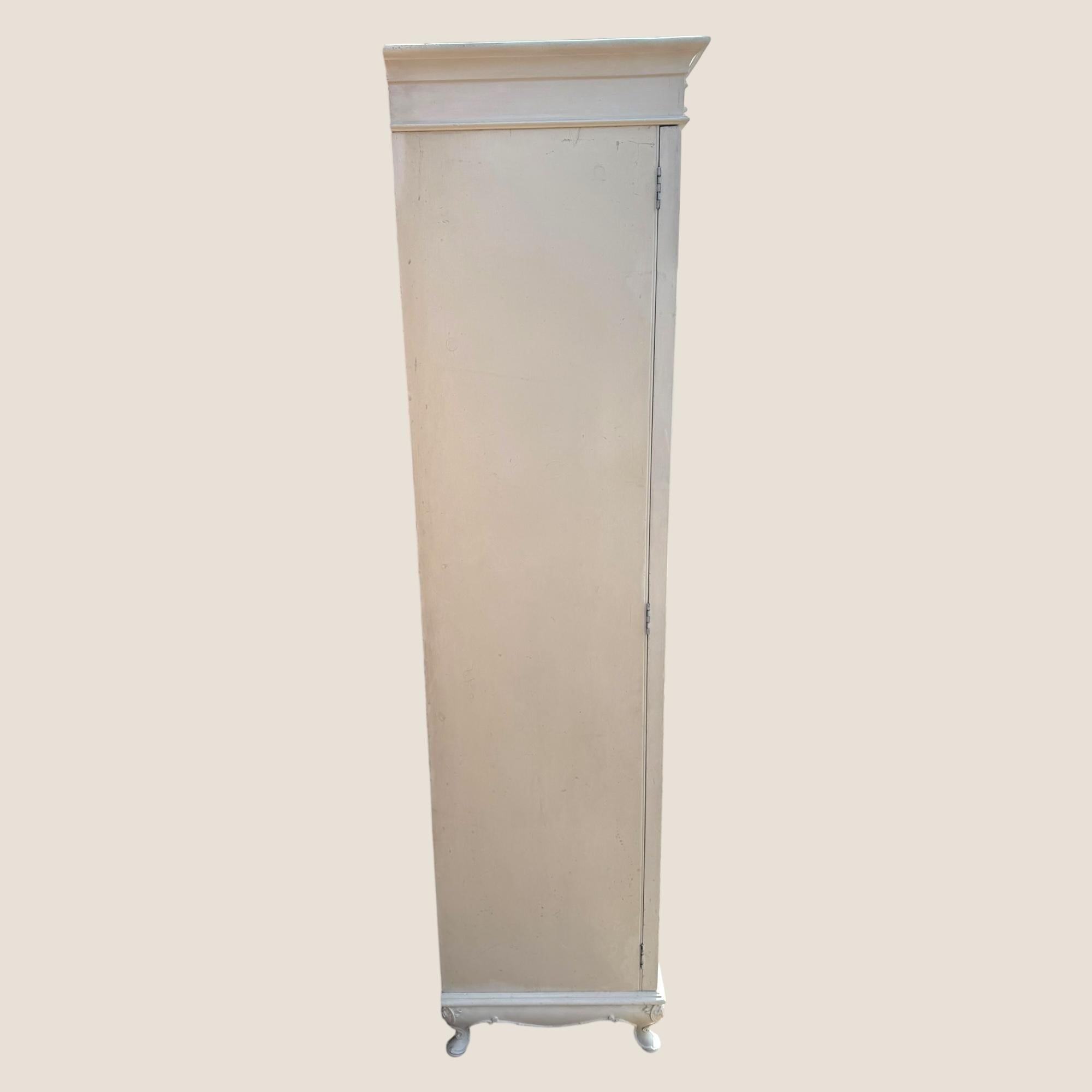 Victorian White Painted 3 Door Wardrobe For Sale 12