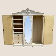 Victorian White Painted 3 Door Wardrobe