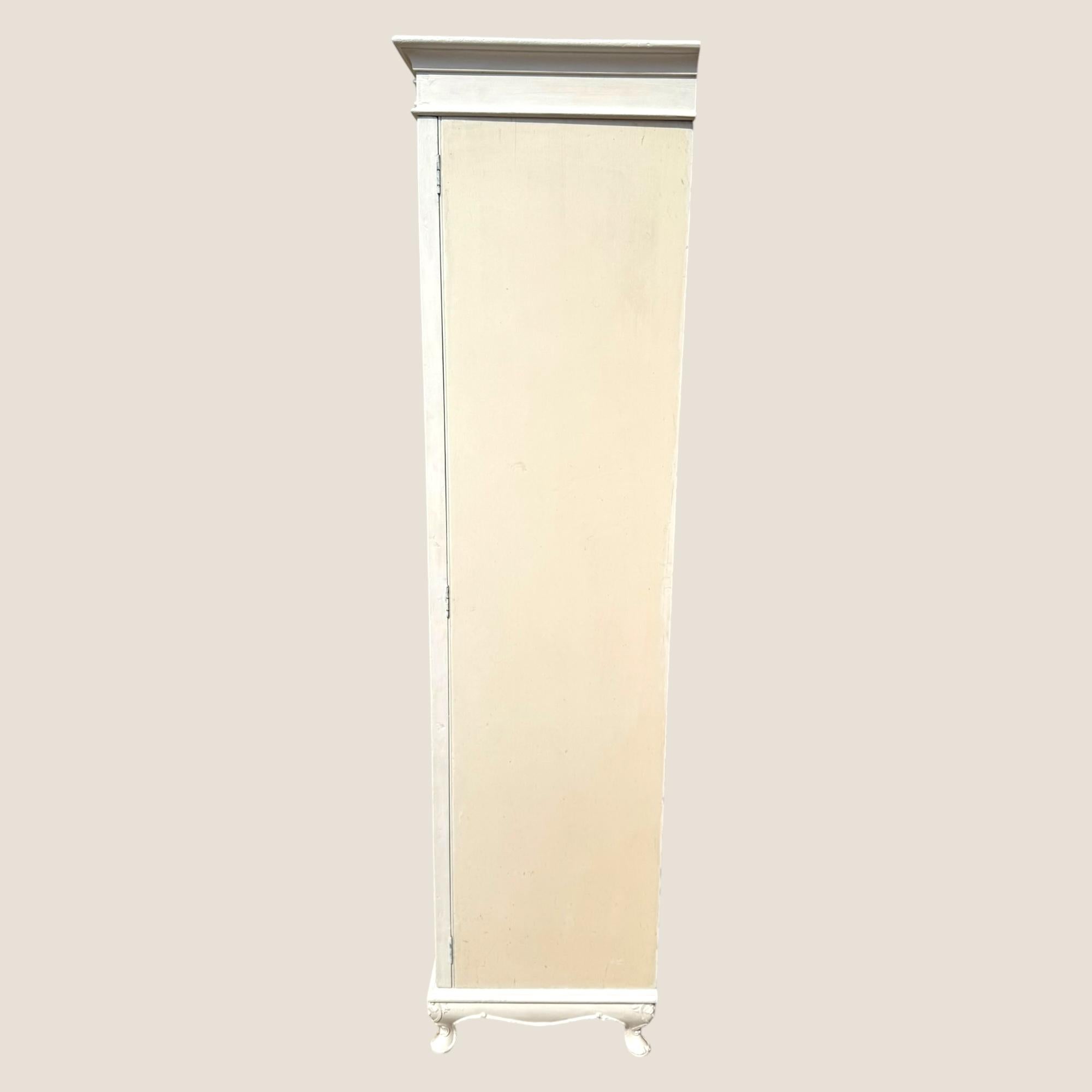 Victorian White Painted 3 Door Wardrobe For Sale 13