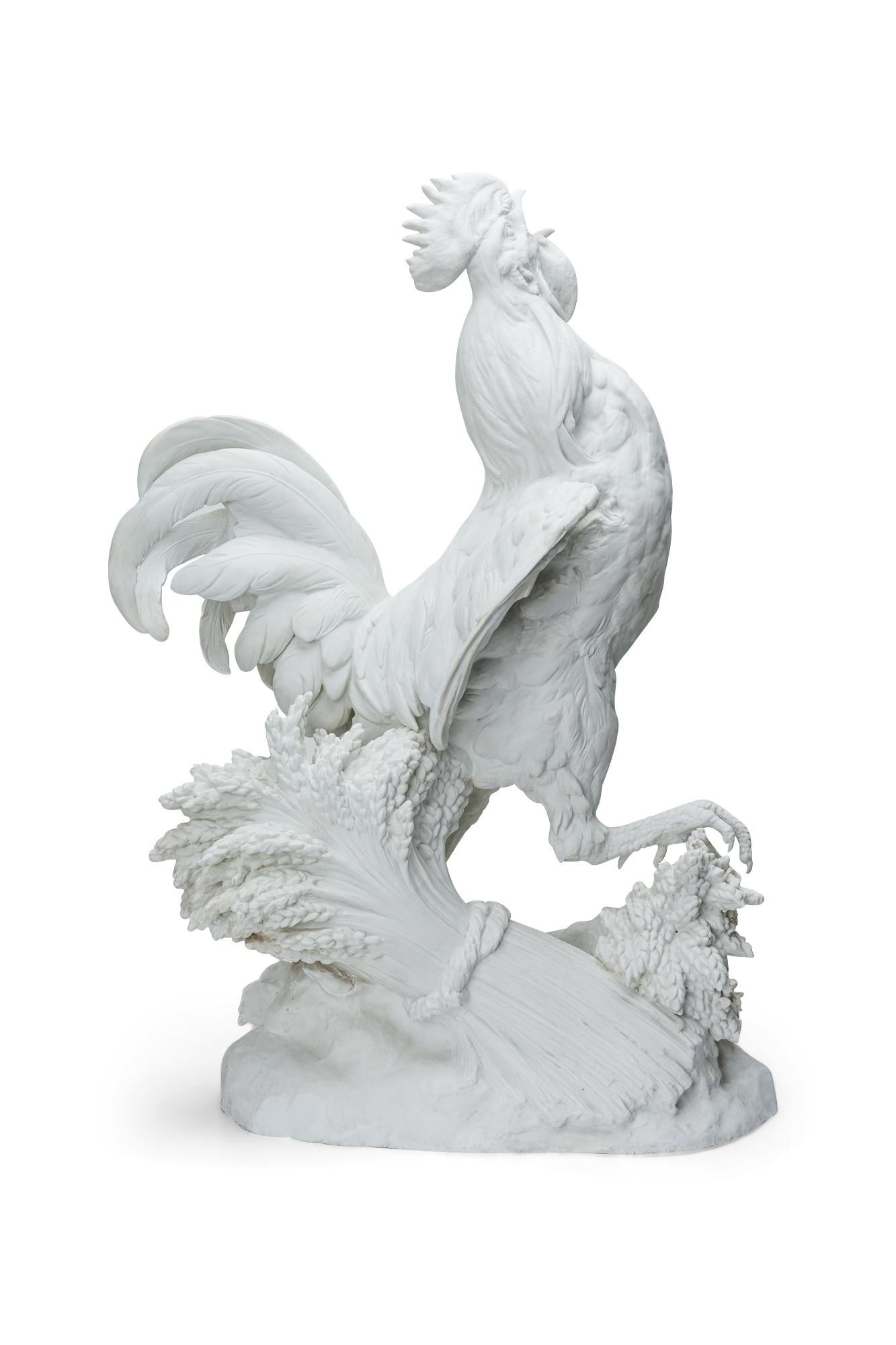 Coq victorien en étain blanc Pariam Bon état - En vente à Queens, NY