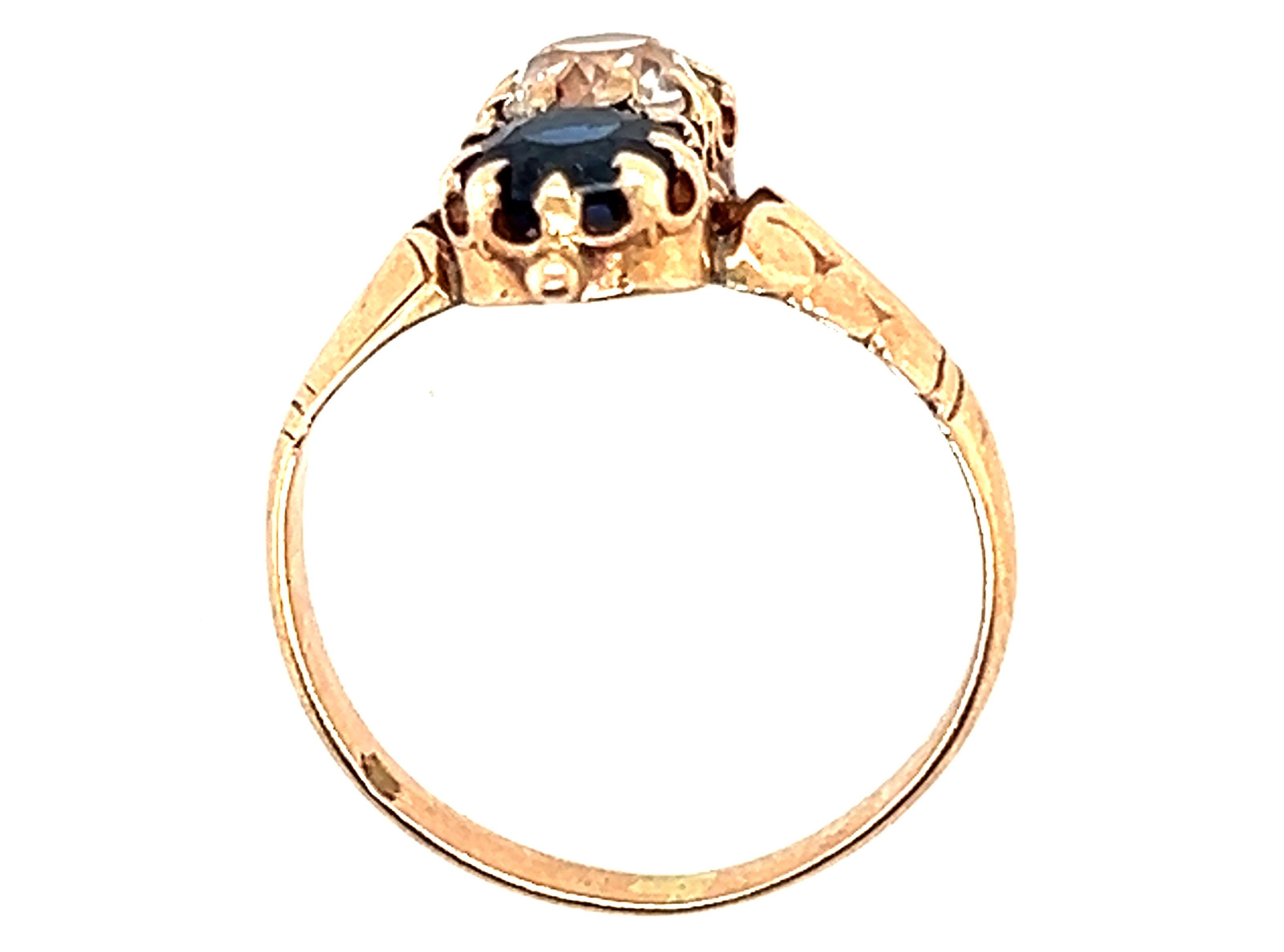 Genuine Original 1880's-1890's Victorian White Sapphire 2 Stone Ring .24ct Vintage Antique Yellow Gold 


Features Two Genuine Old Cut Round Sapphire Gemstones 

Blue Sapphire is The Birthstone for September

Lovely Patina Proves It's