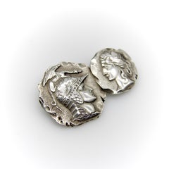 Viktorianische Whiting Sterling Silber Etruskisch/Homeric Multi-Medallion Pin