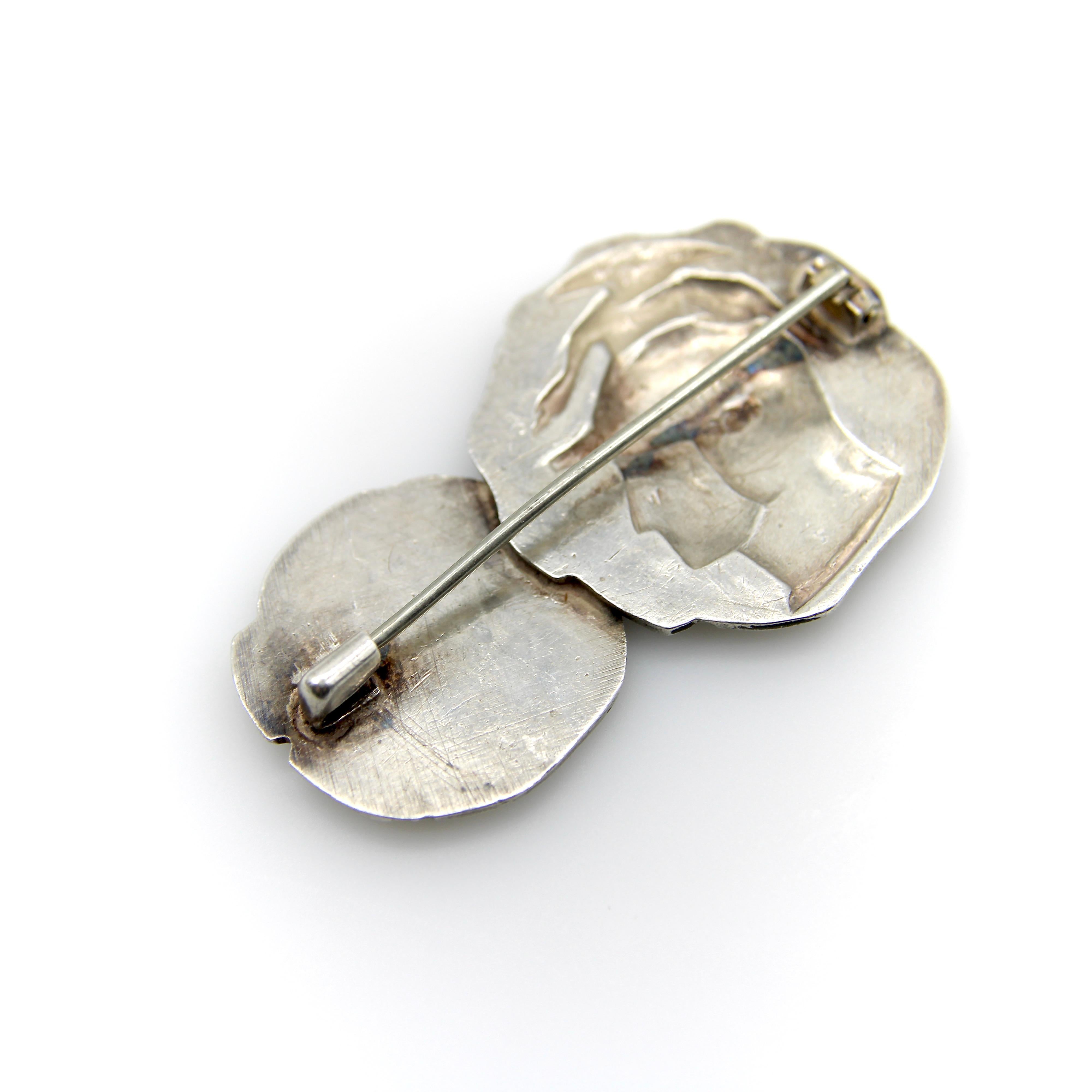 Alfiler multimedallón etrusco/homérico Victoriano Whiting de plata de ley en venta 1