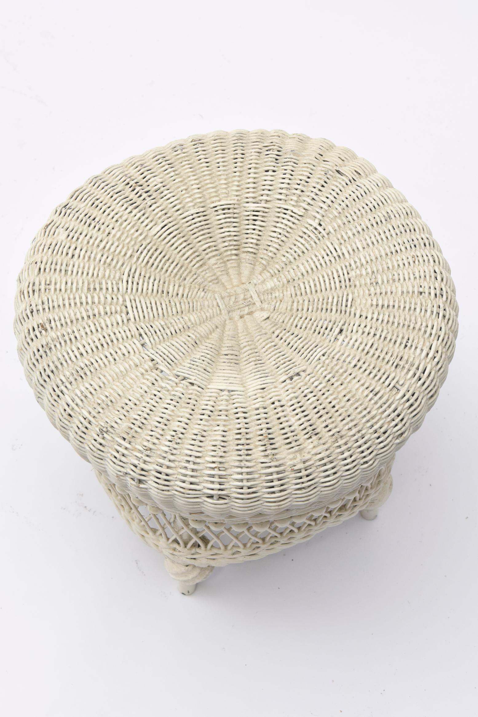 Victorian Wicker Beaded Foot Stool at 1stDibs foot stool wicker