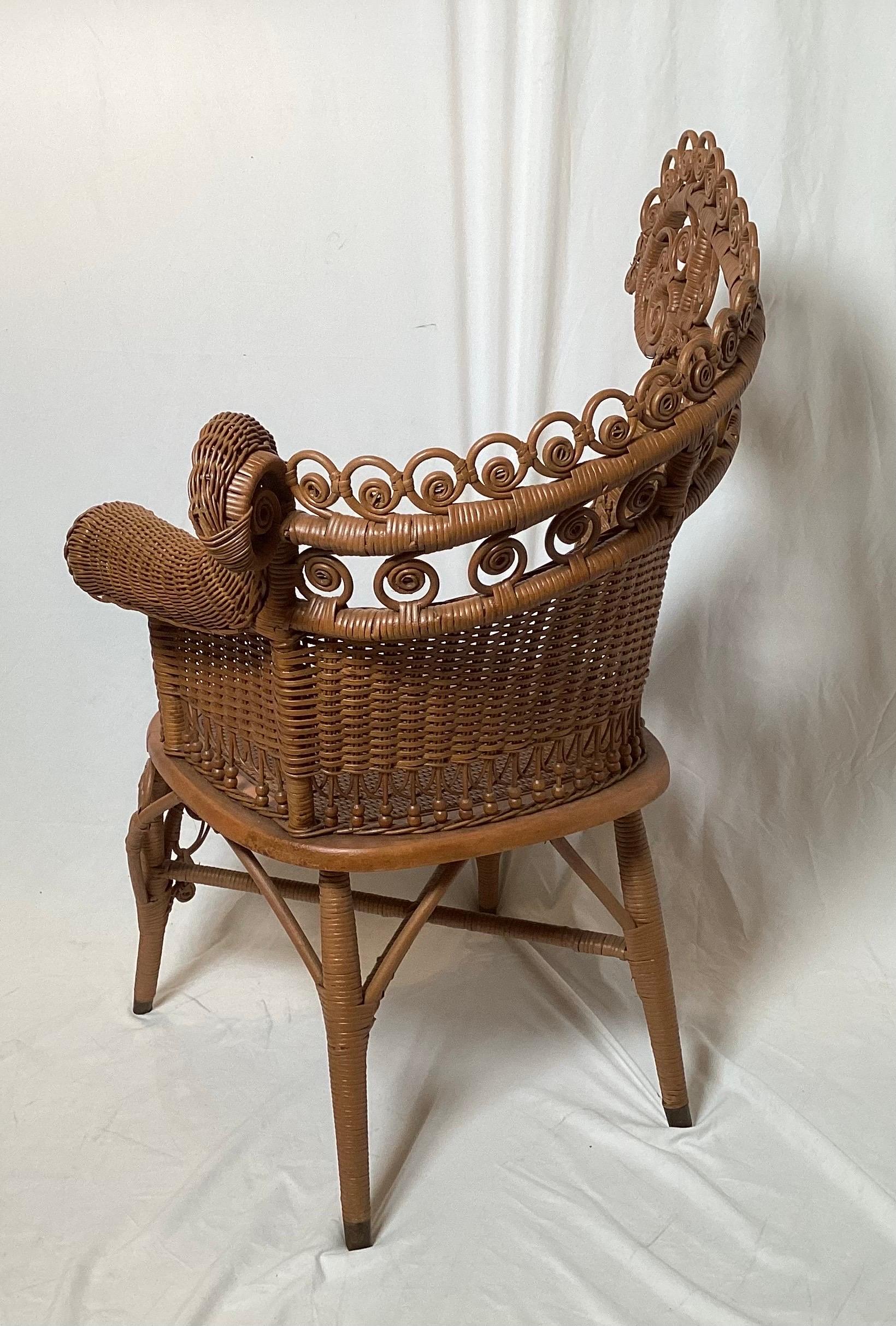 Americano Sedia vittoriana in vimini in vendita