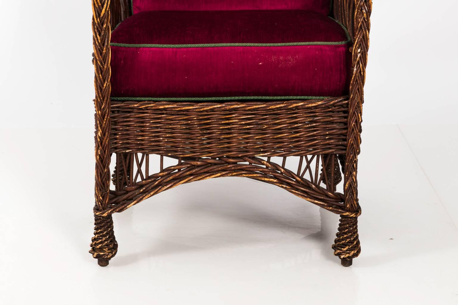 Late Victorian Victorian Wicker Chair