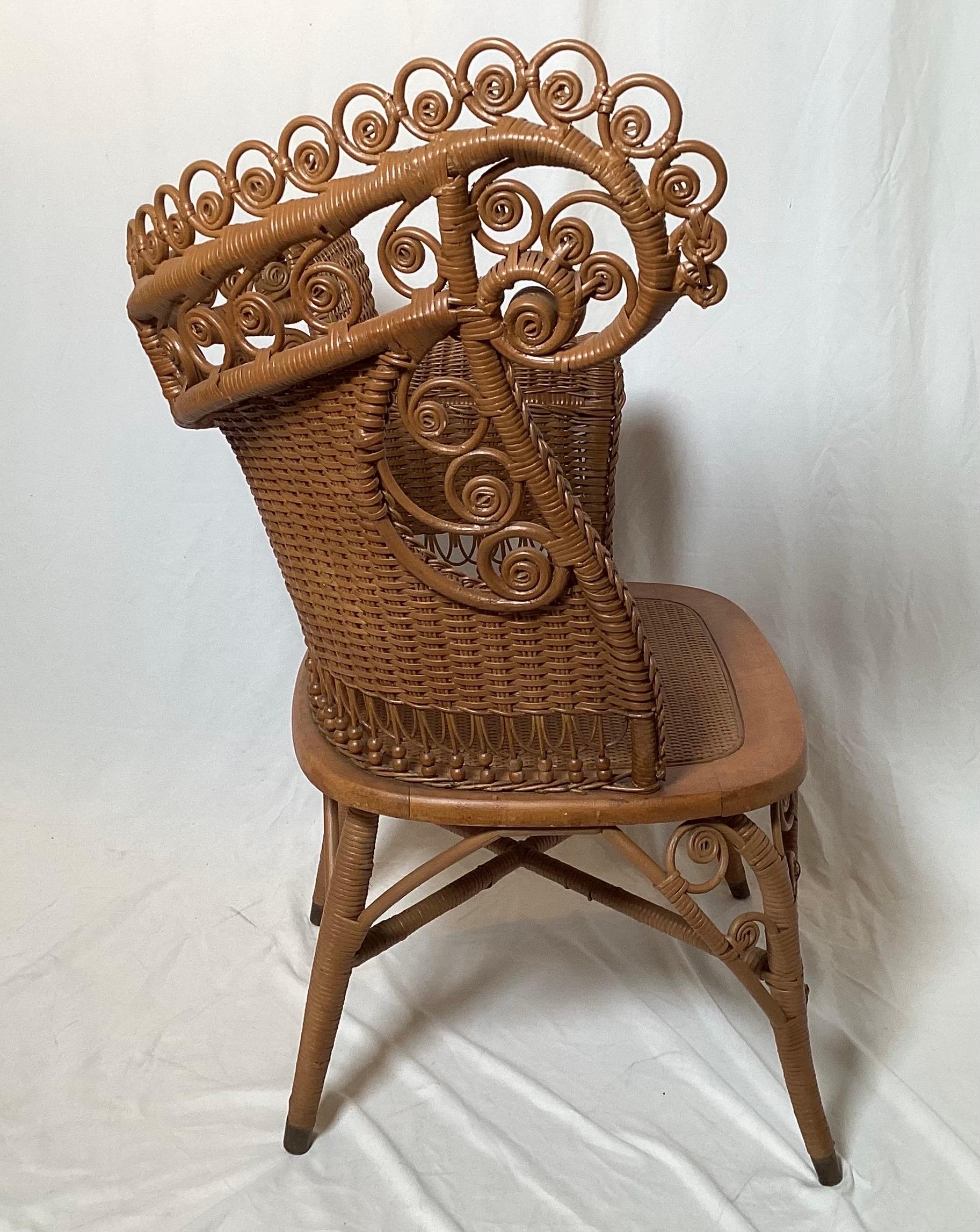 Vimini Sedia vittoriana in vimini in vendita