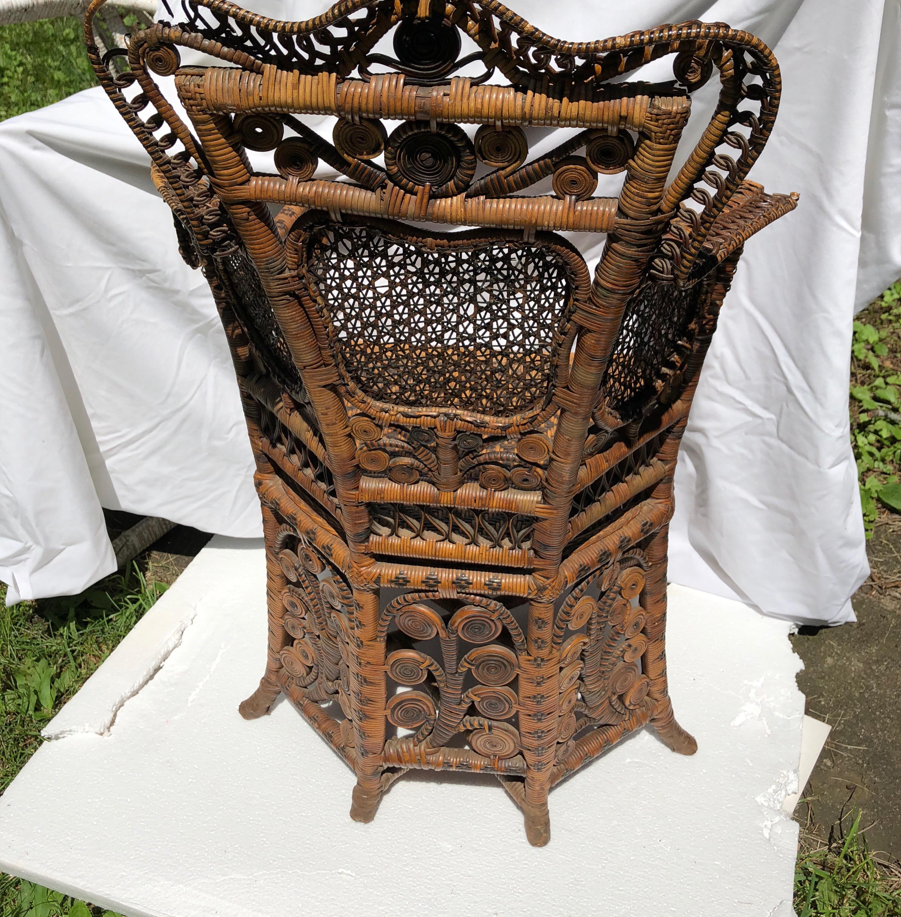 Victorian Wicker Child’s Chair In Fair Condition In Hudson, NY