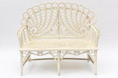 Victorian Wicker Love Seat Shell Back