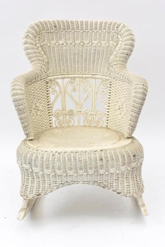 Victorian Wicker Parlor Set ‘His, Her and Child's’ Chairs, Settee and Rocker