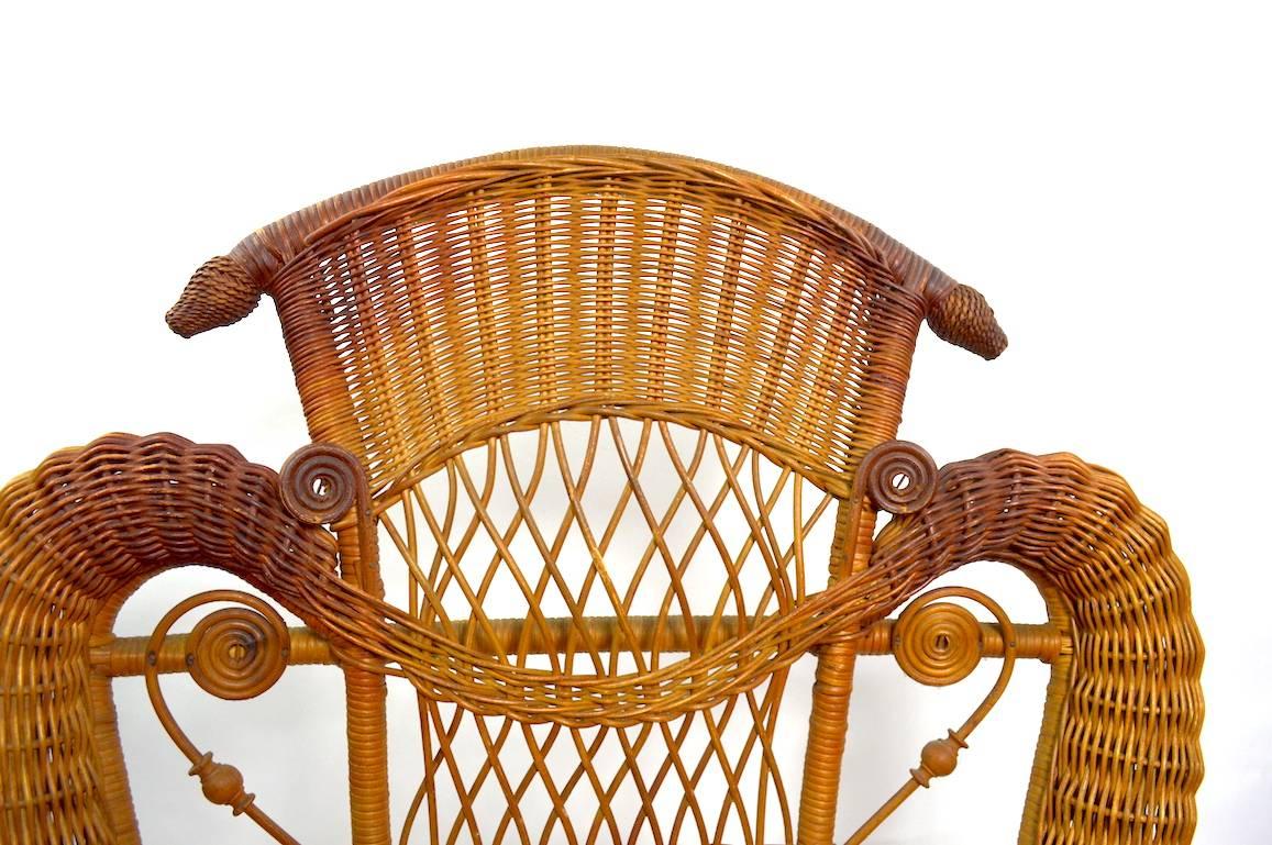 victorian wicker rocking chair