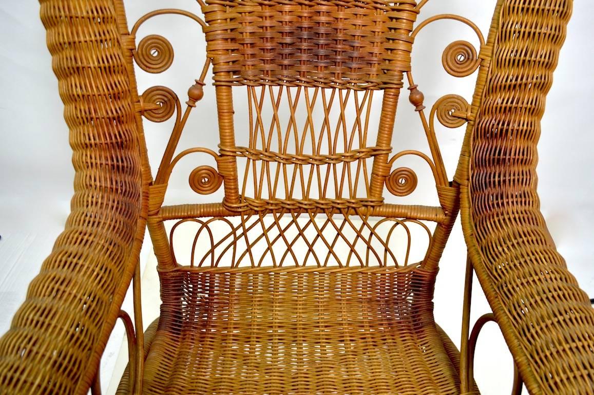 American Victorian Wicker Platform Rocker