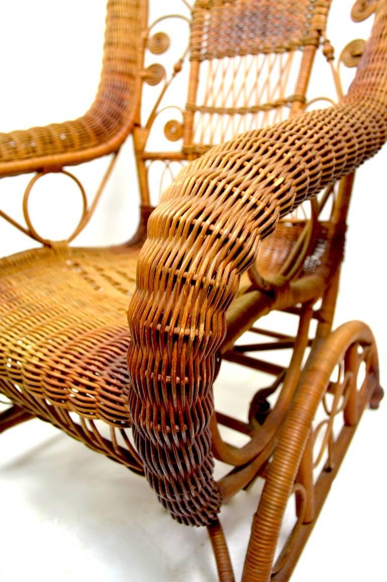 19th Century Victorian Wicker Platform Rocker