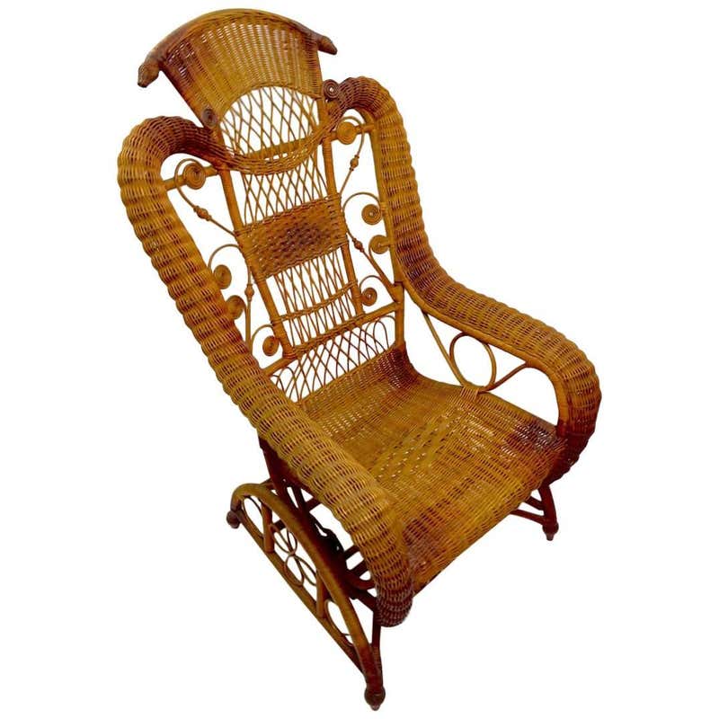 Antique Victorian Wicker Rocker at 1stdibs