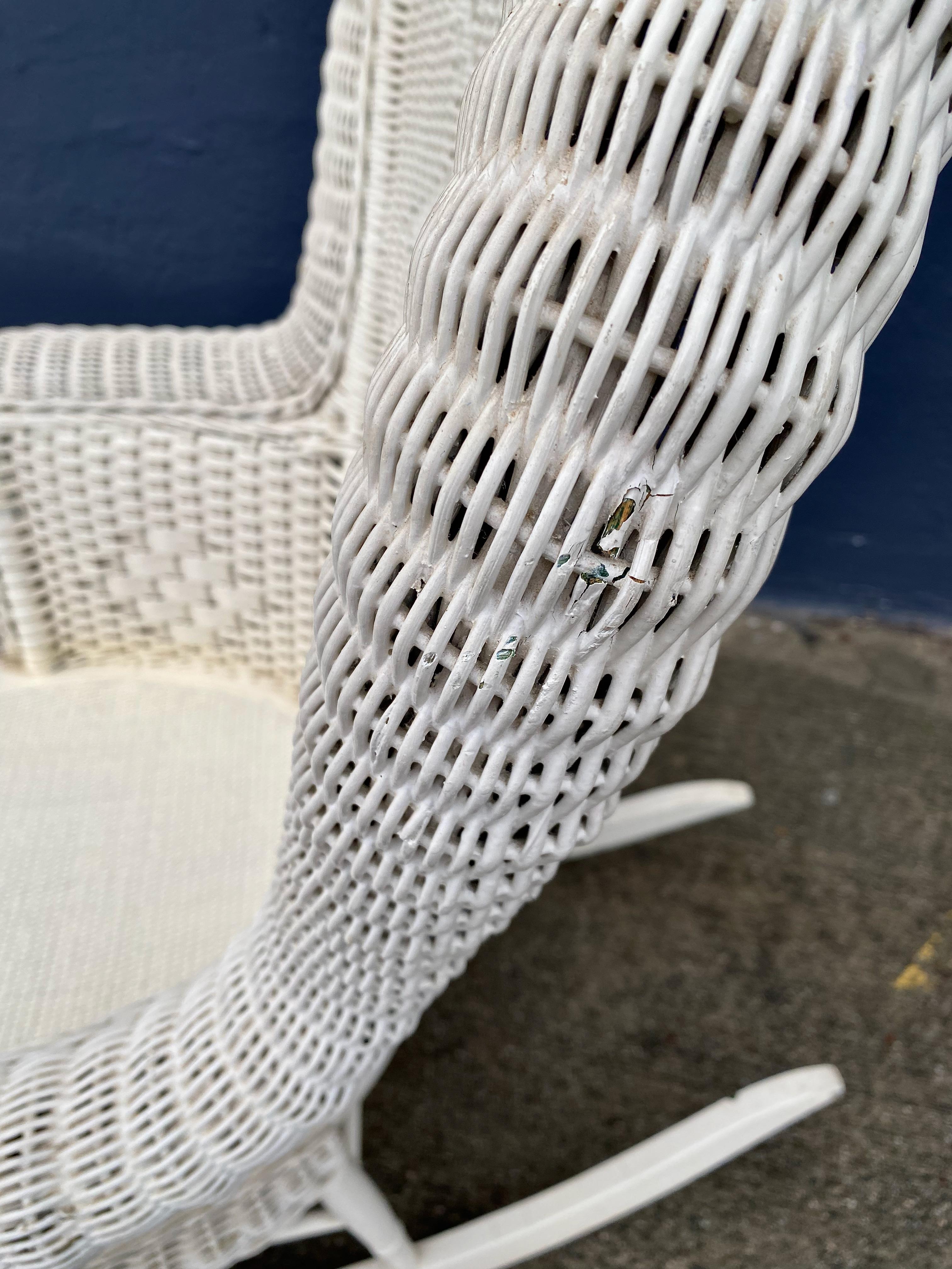 Late 19th Century Victorian Wicker Rocking Chair For Sale