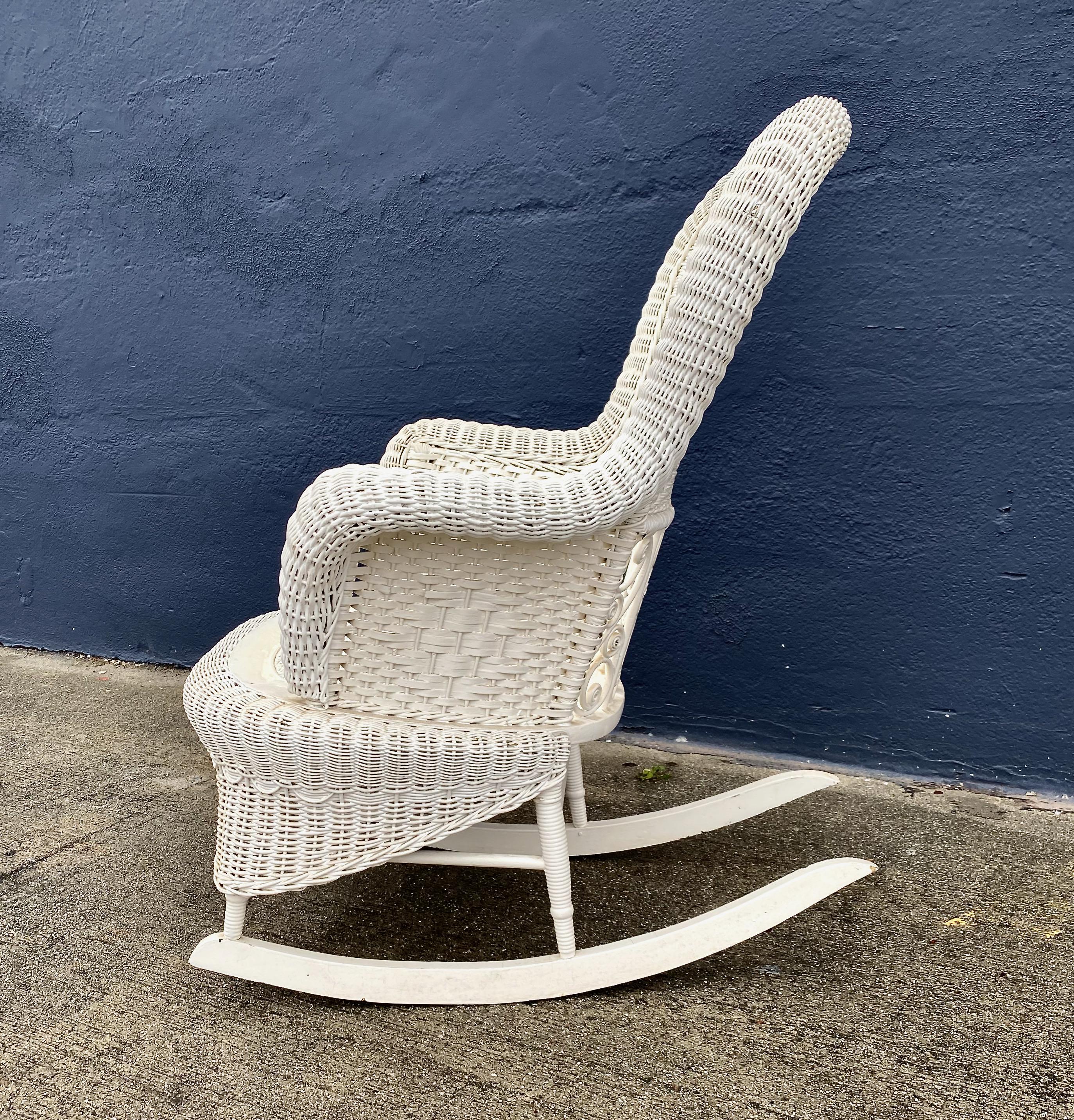 white wicker rocking chairs