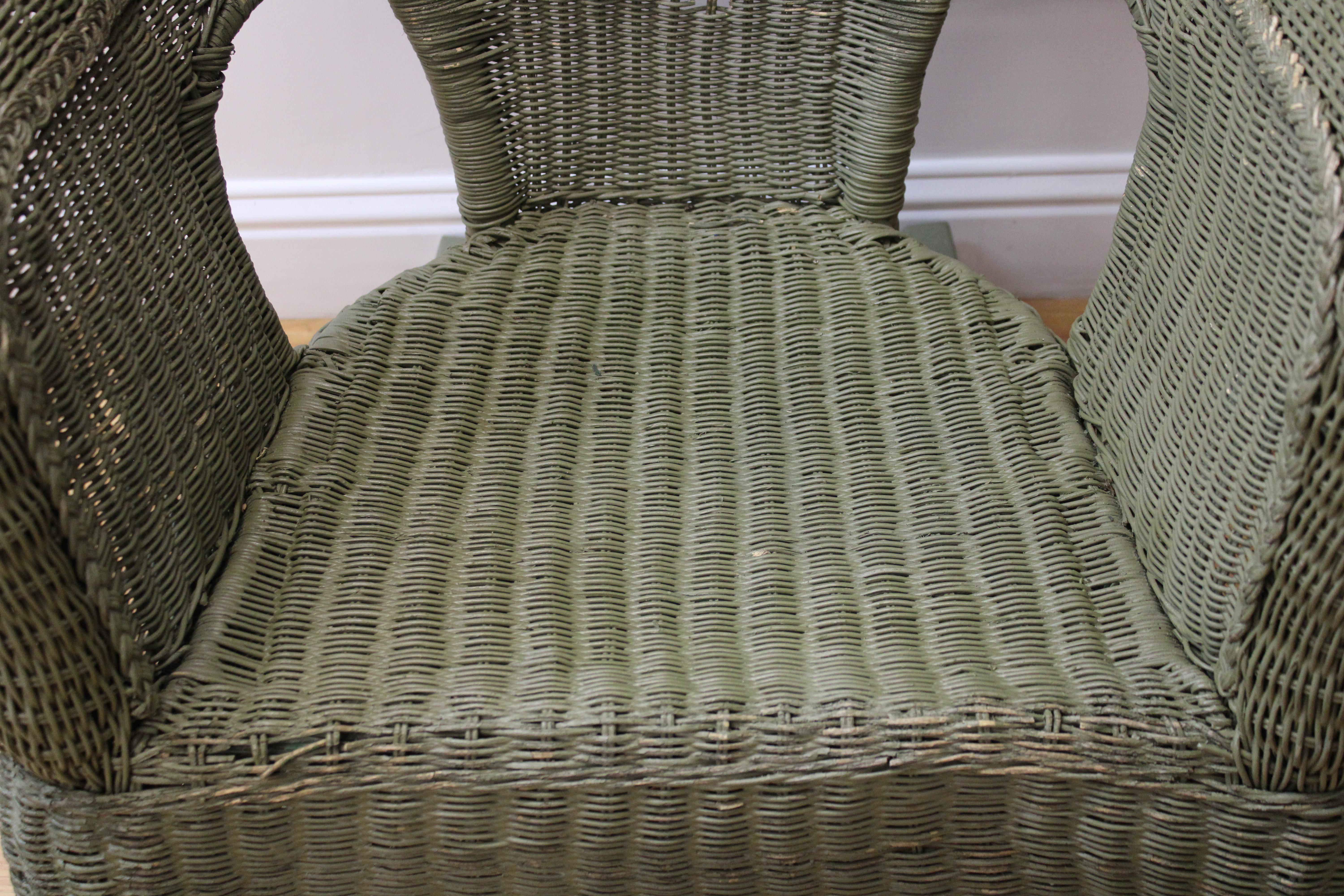 20th Century Victorian Wicker Rocking Chair For Sale