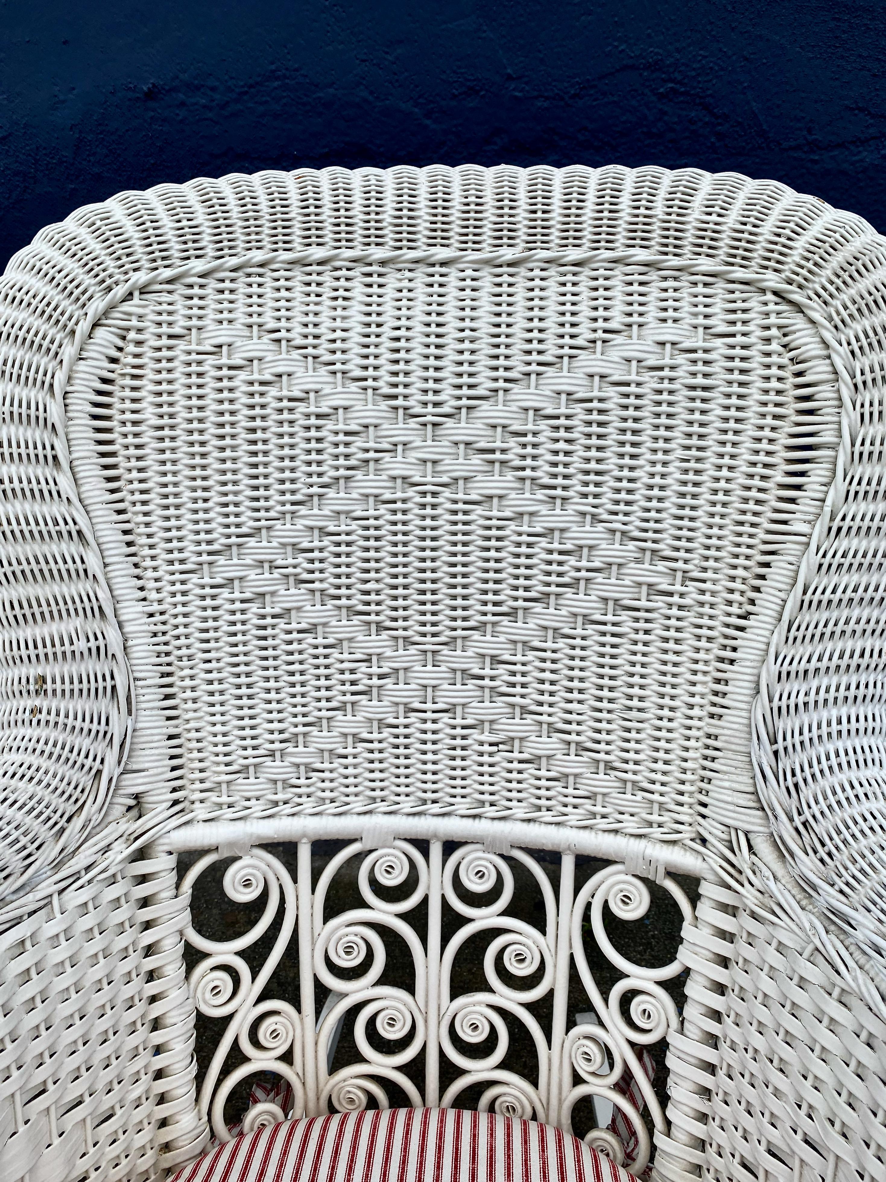 American Victorian Wicker Rocking Chair For Sale